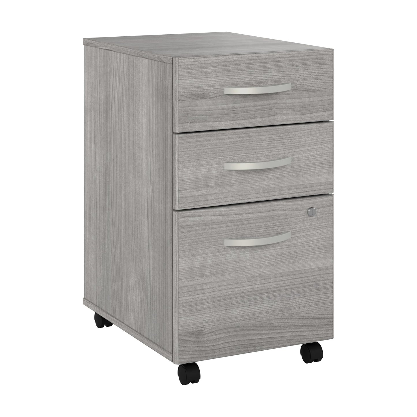 Bush Business Furniture Echo 3 Drawer Mobile File Cabinet in Gray Sand, Portable Document Storage Solution for Home and Professional Office