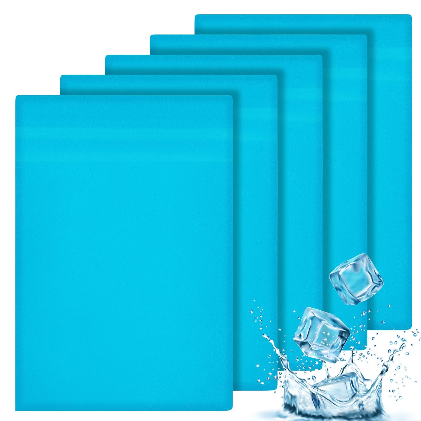 Paterr 5 Pcs Soft Flannel Cold Pack Sleeves Reusable Washable Fabric Cover for Protective Hot Ice Cover, Cold Pack Not Included, Blue(6"x9"")"