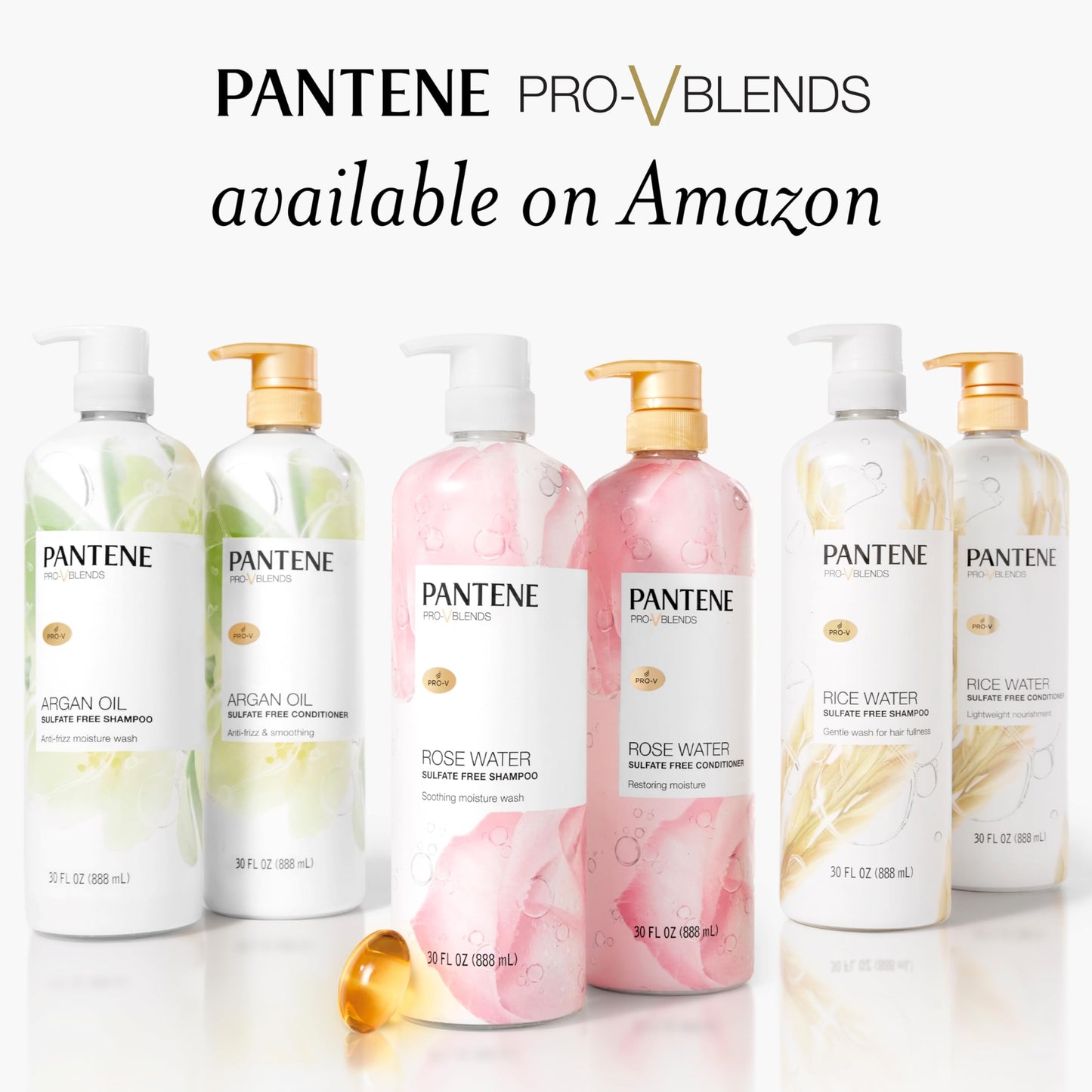Pantene Argan Oil Conditioner for dry damaged hair, Smoothing and Moisturizing, Nutrient Infused with Vitamin B5, Anti Frizz, Safe for Color Treated Hair, Pro-V Blends, 30.0 oz