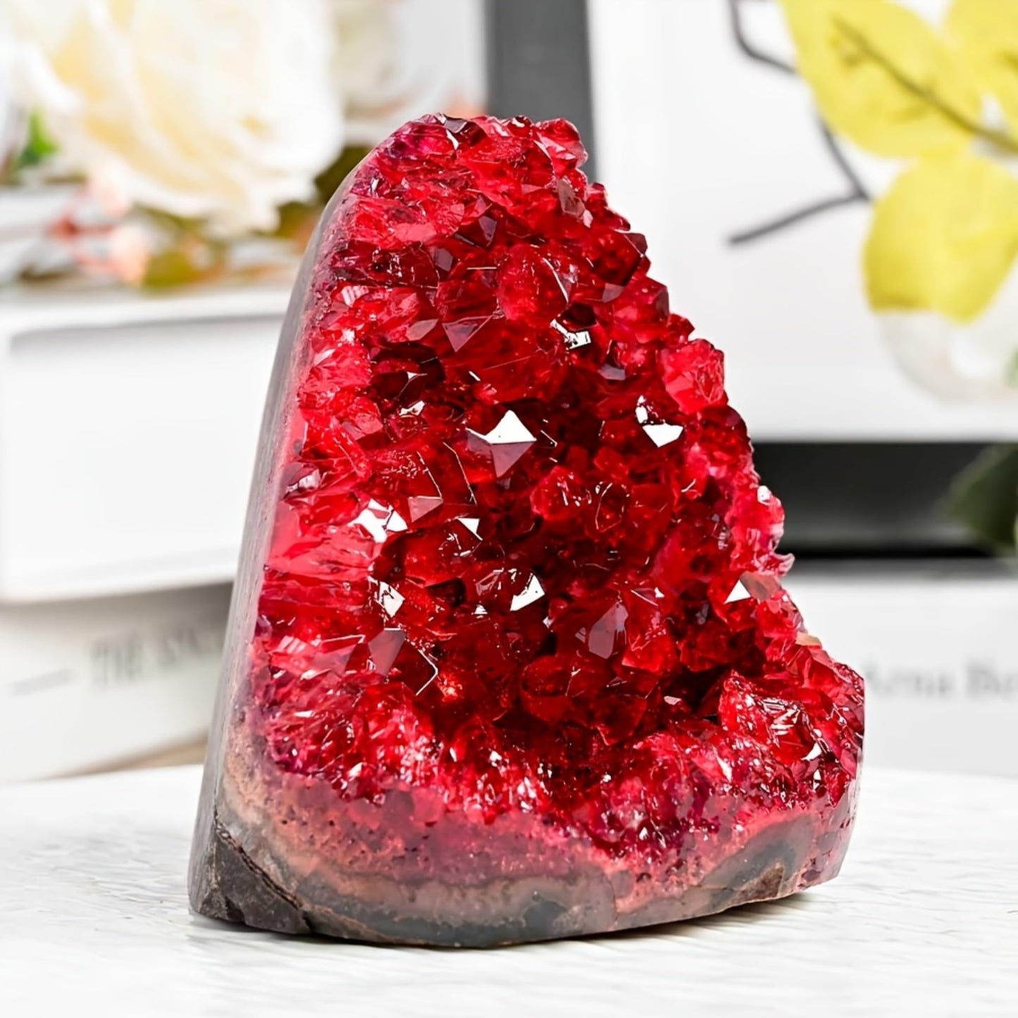 CrystalHola 200-700g Selected Raw Geode Quartz Cluster Home Feng Shui Ornaments Energy Stone Healing Tools Meditation Feng Shui Decoration,Stone Display Piece, Mineral Specimen (Claret, 500-600g)