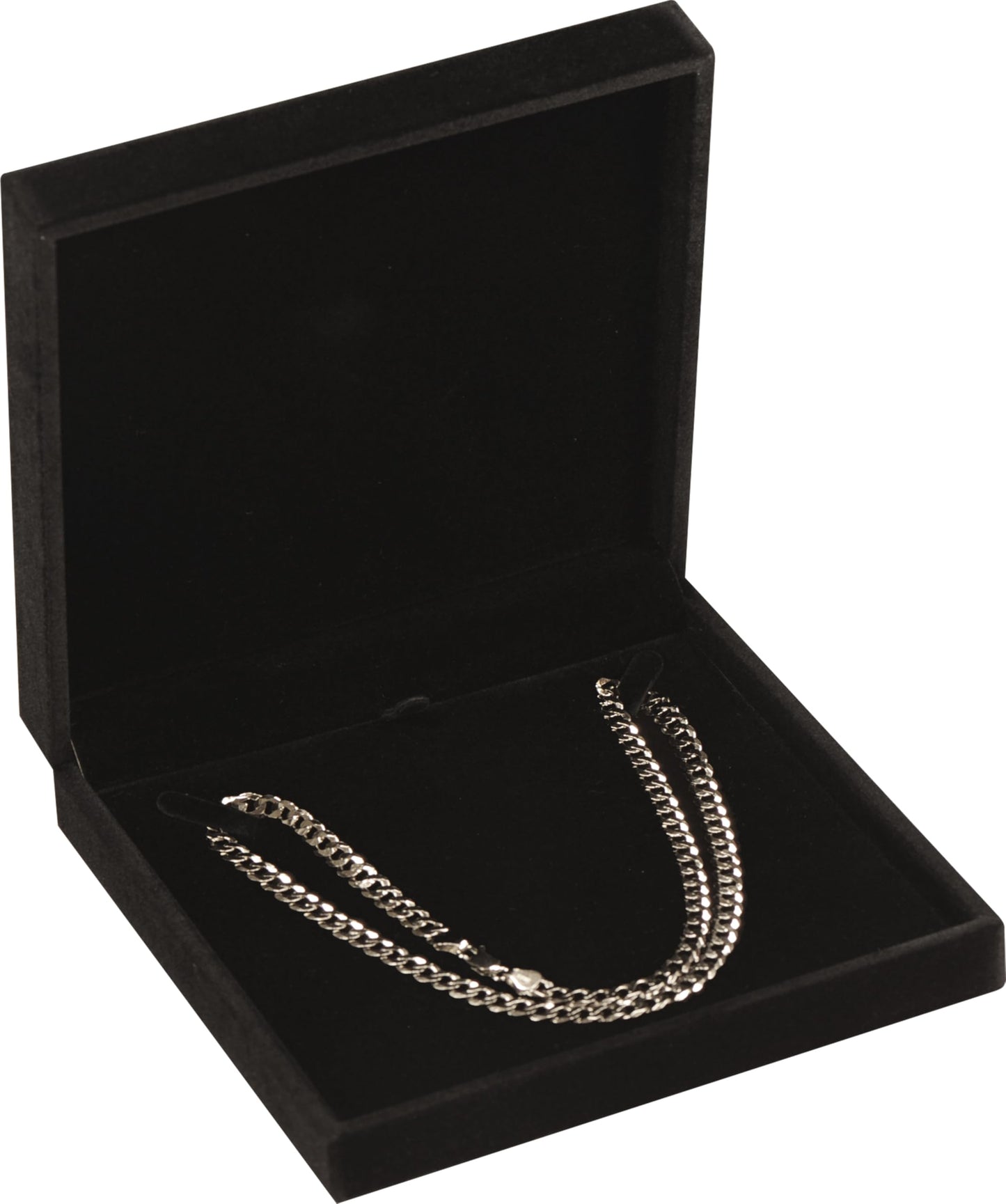 LAODA Big Necklace Chain Jewelry Gift Box Soft Touch Premium Velvet Material Choker Necklace Storage Holder Box for Women Men Size 6.4"(W)*6.4"(D)*1.5"(H) Black