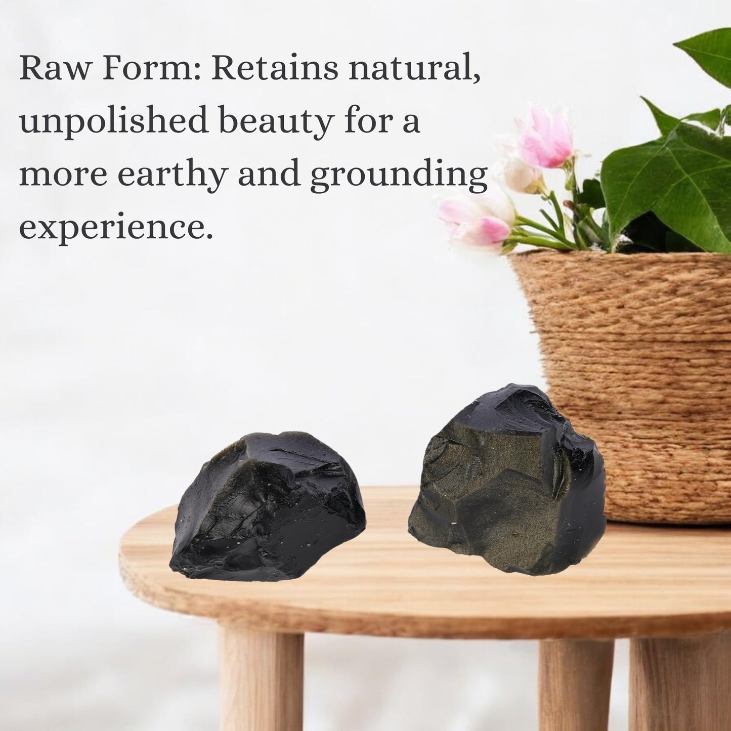 ANAYA AGATE Sheen Obsidian 2 Pcs Raw Crystals Rough Gemstones w/Authenticity Card, Velvet Pouch - Large 1.25–2.0" Raw Stones for Tumbling, Cabbing, Polishing, Cutting Natural Healing Crystals for Home Decor, DIY Stones