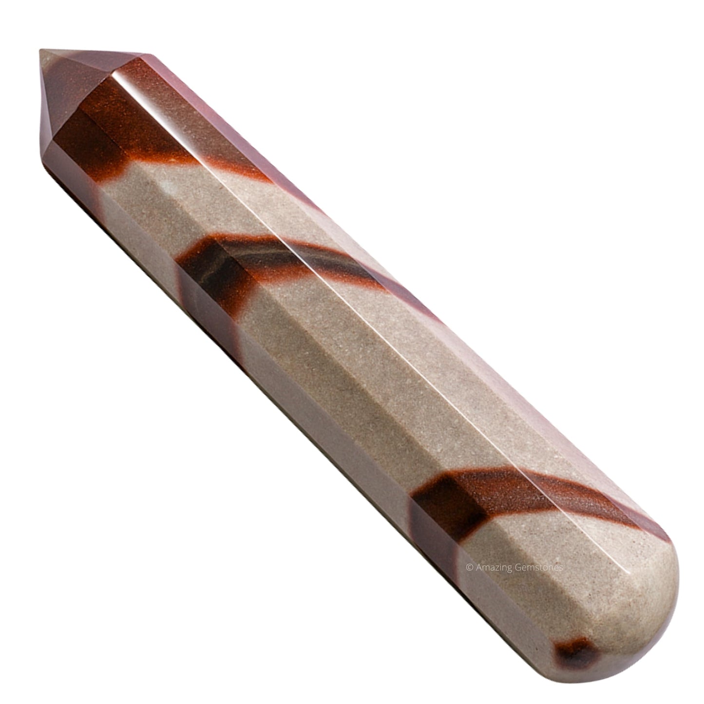 Amazing Gemstone Narmada Shiva Lingam Crystal Wand Massage Stick - Pelvic Wand Gua Sha for Adults - Crystals and Healing Stones Massage Wands for Adults Gifts (Pointed)