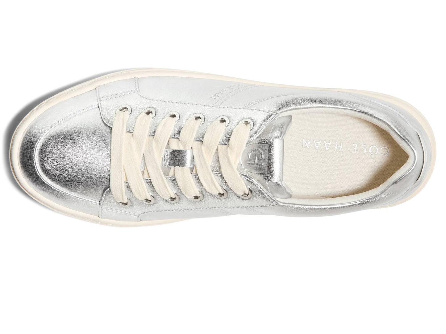 Cole Haan Womens Grandpro Max Platform Sneaker, Silver Metallic/Ivory, 9-2 US