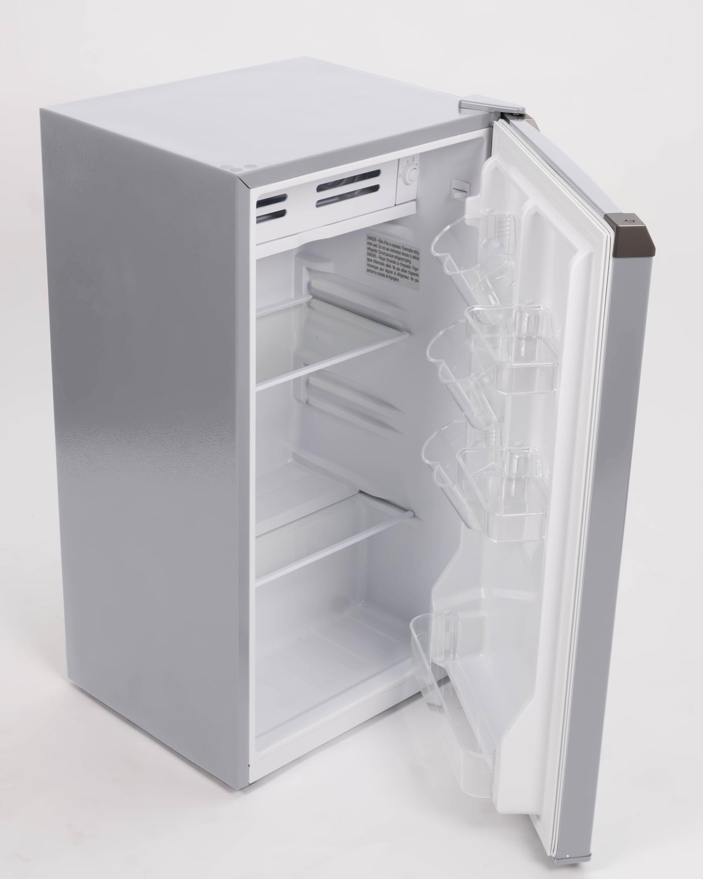 Frigidaire Mini Refrigerator, Compact Freezer Compartment, Adjustable Thermostat Control, Reversible Door, Contemporary Series, 3.2 cu ft, Grey