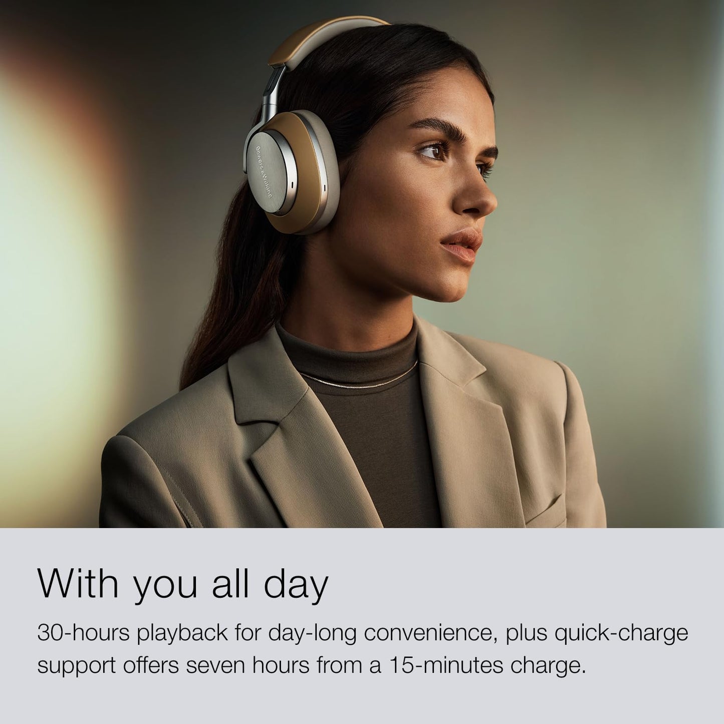 Bowers & Wilkins Px8 Over-Ear Headphones Wireless Bluetooth Noise Cancelling, Luxurious Materials, 30-Hour Battery Life, 15-Min Quick Charging, Black