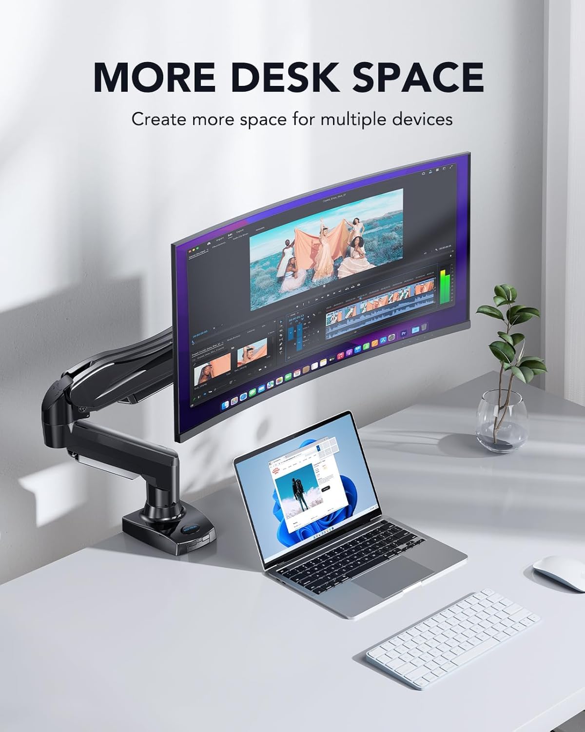 HUANUO Electric Standing Desk, Single Monitor Mount