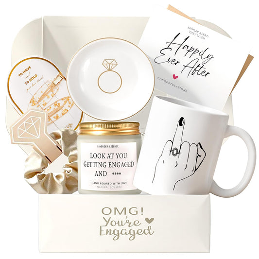 VKTASIMK Engagement Gifts for Couples, Gift for Newly Engaged Couples, Ring Finger Coffee Mug Set, Engagement Gifts for Her, Women, Best Engaged Gift Set