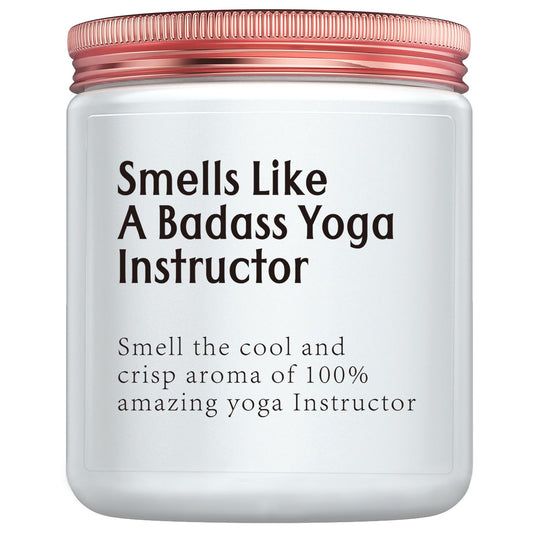 Funny Yoga Instructor Gift Badass Yoga Teacher Lover Gifts for Women Candle Unique for Wellness Coach Lavender Scented