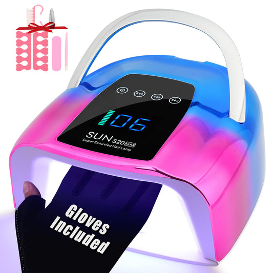 UV LED Nail Lamp Dryers Cordless 128W Portable Rechargeable UV Light for Gel Nails Polish Kit,Fast Curing Wireless Builder Gel Lamp with Sensor 3 Timer LCD Display 48 LED,Manicure Pedicure Art Tools