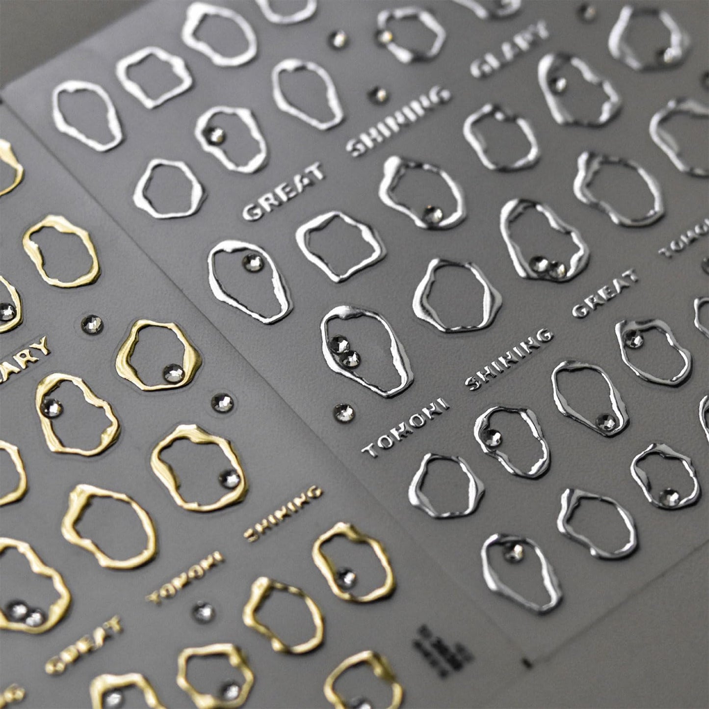 2 Sheets Nail Art Stickers 5D Embossed Nail Stickers Gold Silvery Nails Decals Rhinestones Nails Supplies for Women DIY Manicure Art Decorations for Women