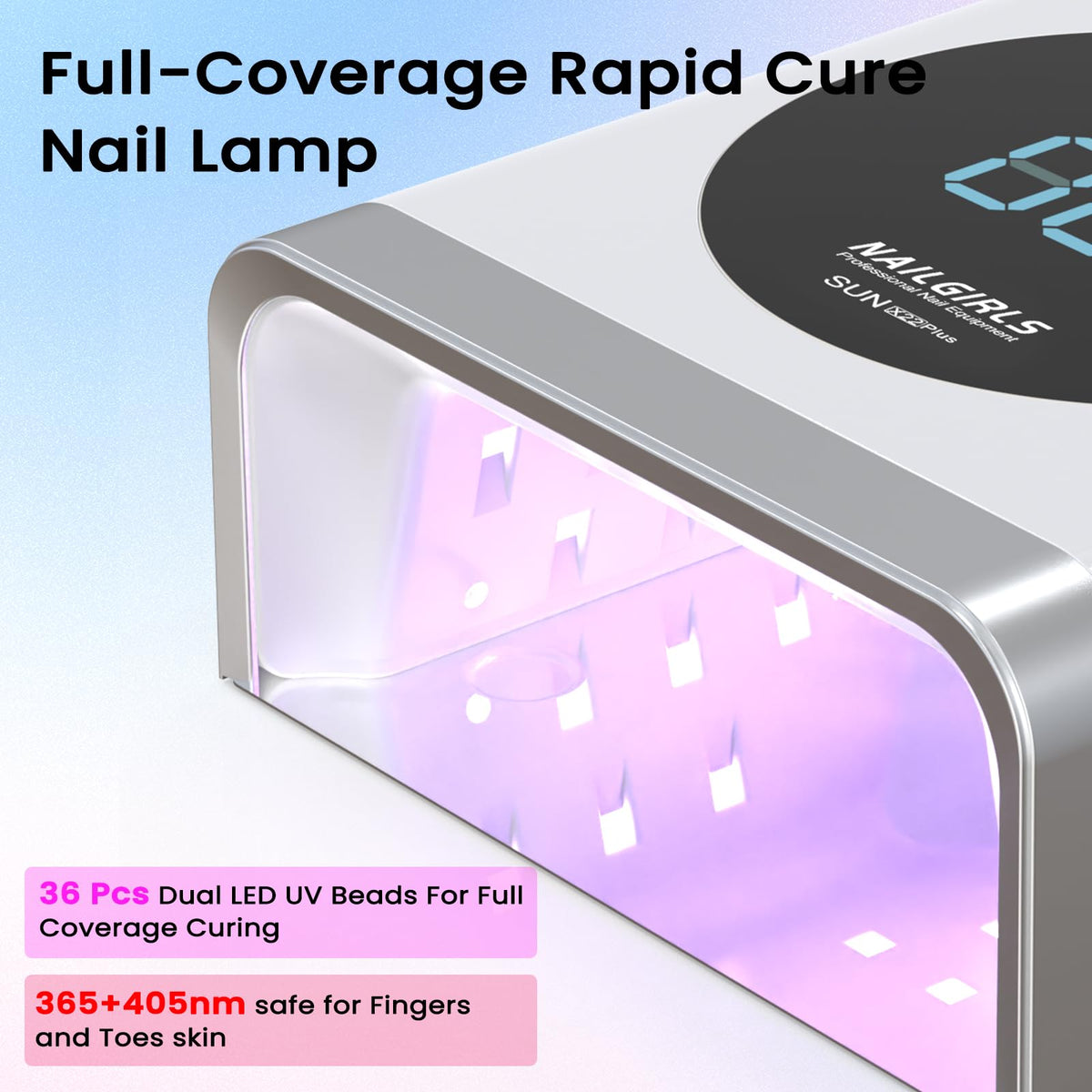 NAILGIRLS Cordless Rechargeable UV LED Nail Lamp, 150W UV Light for Gel Nail, Nail Lamps for Gel Polish with 4 Time Setting, Portable UV Nail Light, Professional Fast Curing Lamp for Salon