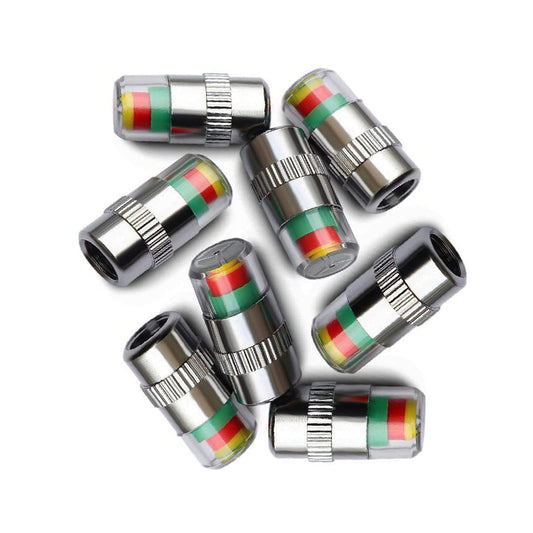 ANKI HAPPIGO 8Pcs 2.2Bar 32-to-35 PSI Car Tire Pressure Monitor Valve Stem Caps Sensor Indicator Easy to Read 3 Color Eye Alert
