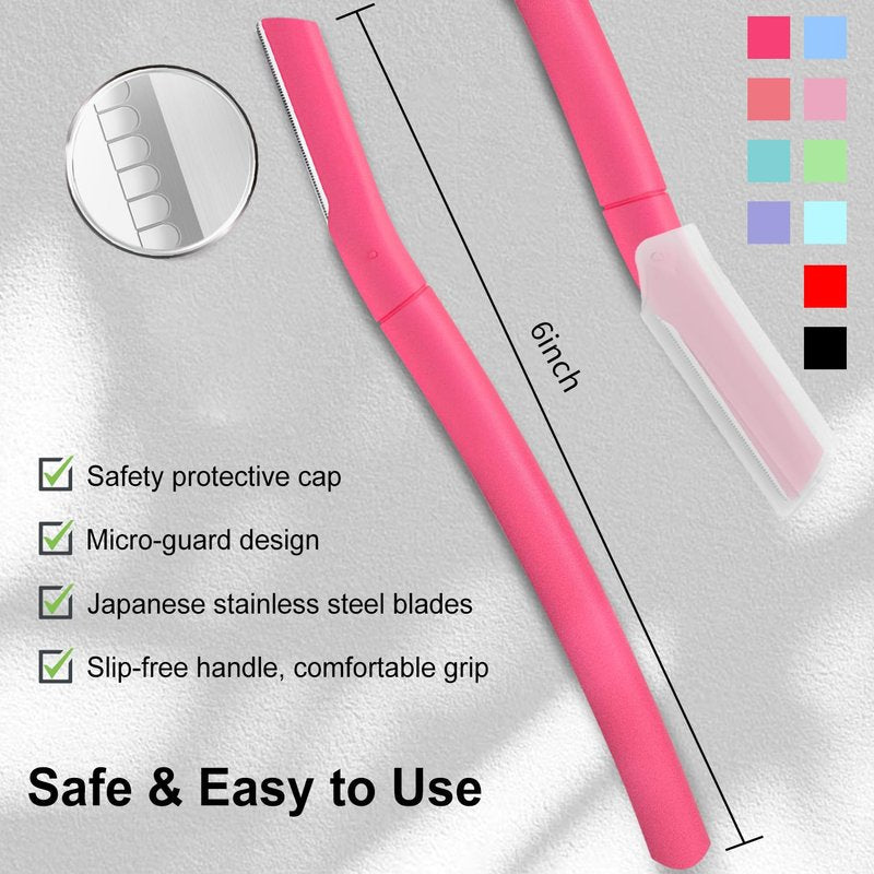 Dermaplane Razor, Face Razors for Women, Dermaplaning Tool with Microblades for Face, Gentle Facial Exfoliation, Peach Fuzz Removal and Eyebrow Shaping, Skin Care Tool for Smoother Skin, Coral