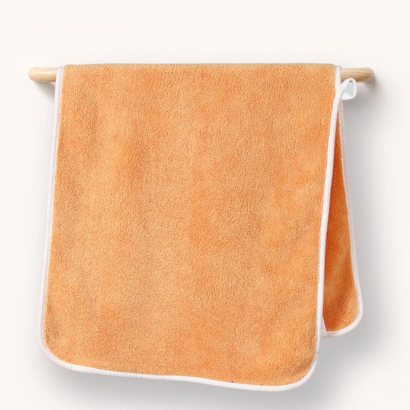 Adwize Microfiber Hand Towels, 14" x30", Set of 5, Highly Absorbent Towels, with Hanging Loop, Fluffy, Orange