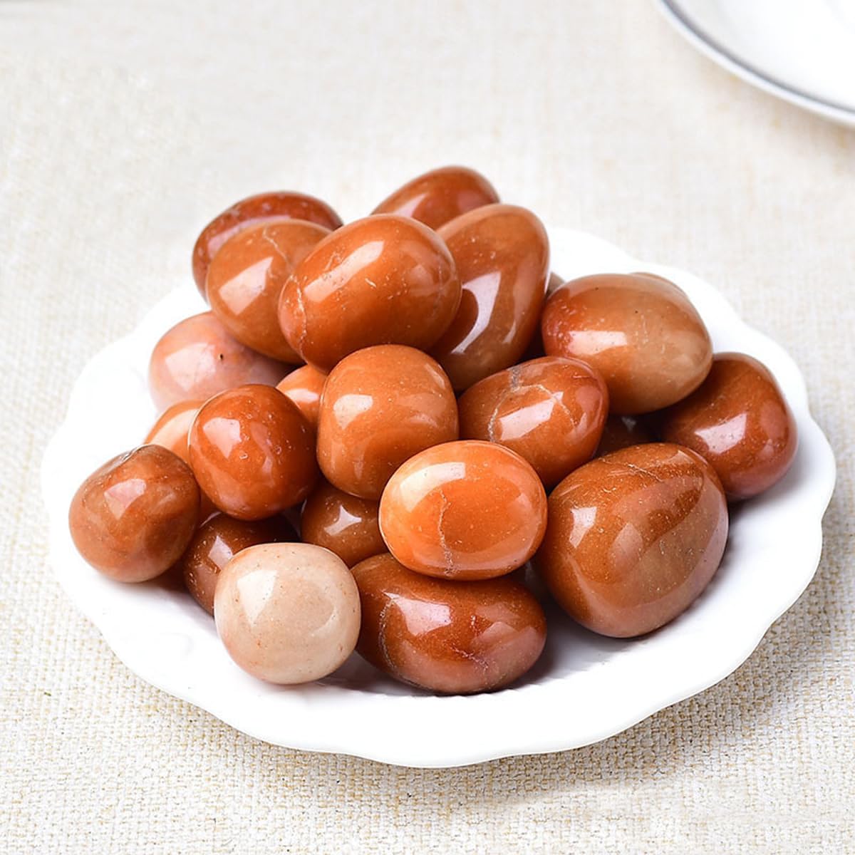 Erliway Red Aventurine Healing Crystal Stones, 1.25-2.0" Large Reiki Healing Gemstones Natural Tumbled Polished Stones for Energy Witchcraft Therapy Meditation