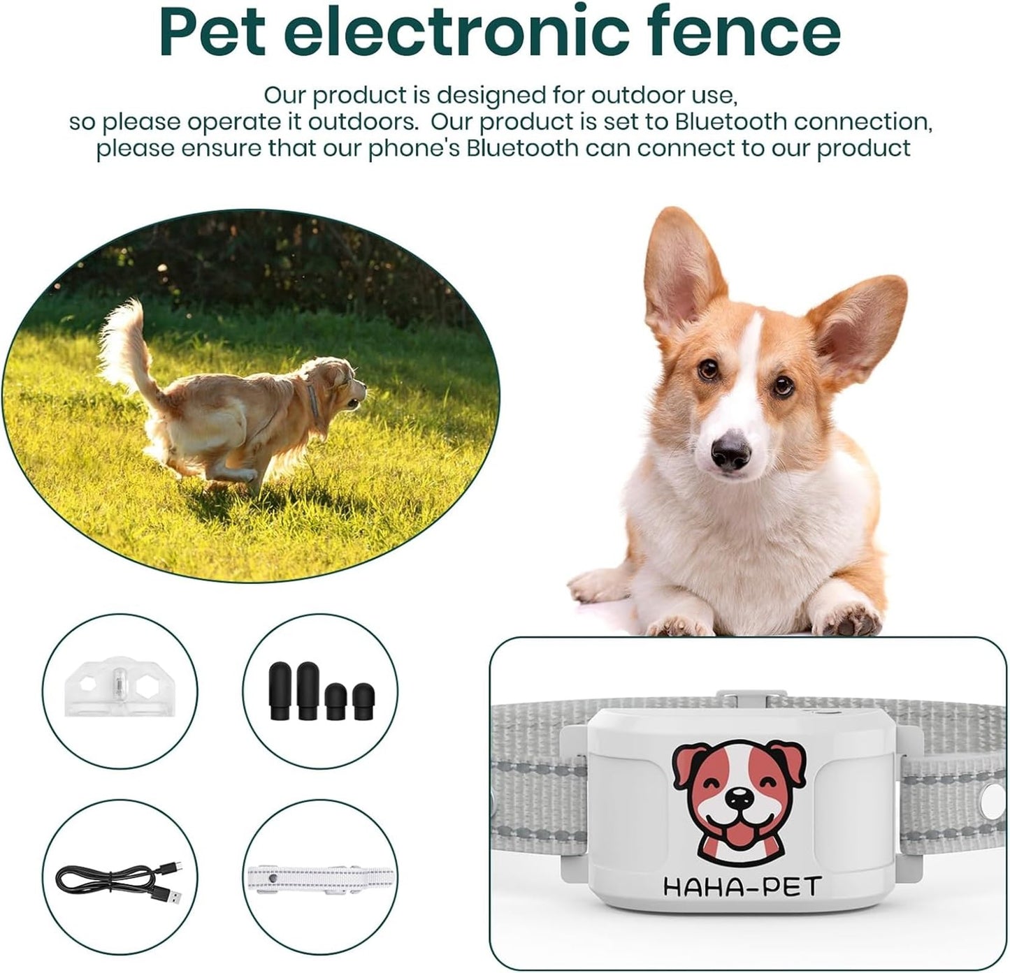 WEUYUY GPS Wireless Dog Fence & Training Collar – No Subscription, App Geo-Fence 3280ft, 60-164ft Bluetooth Training, 3 Correction Modes, Auto Sleep/Wake, Long Battery Life