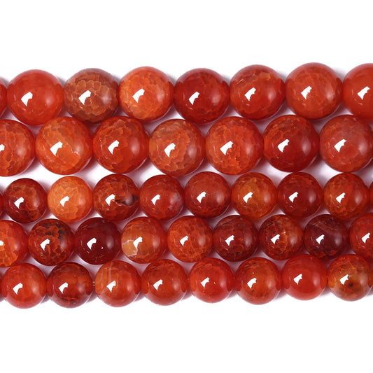 12mm 32pcs Natural Red Dragon Vein Agate Stone Beads for Jewelry Making Energy Healing Round Beads DIY Bracelet Necklace Accessories 15" (12mm, Red Dragon Vein Agate)
