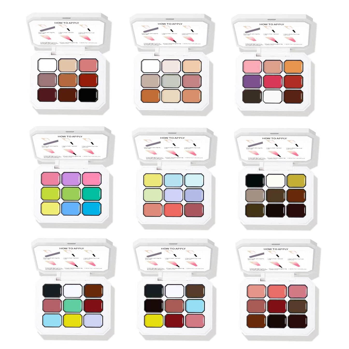 AOBOO Ombre Gel Nail Polish Nail Sponges for Ombres 9 Series Colorful Blush Effect Pat Painting Gradient Blooming Gel for Ombre Nails Multistyle French Manicure Nail Art DIY Home (A2, 1)