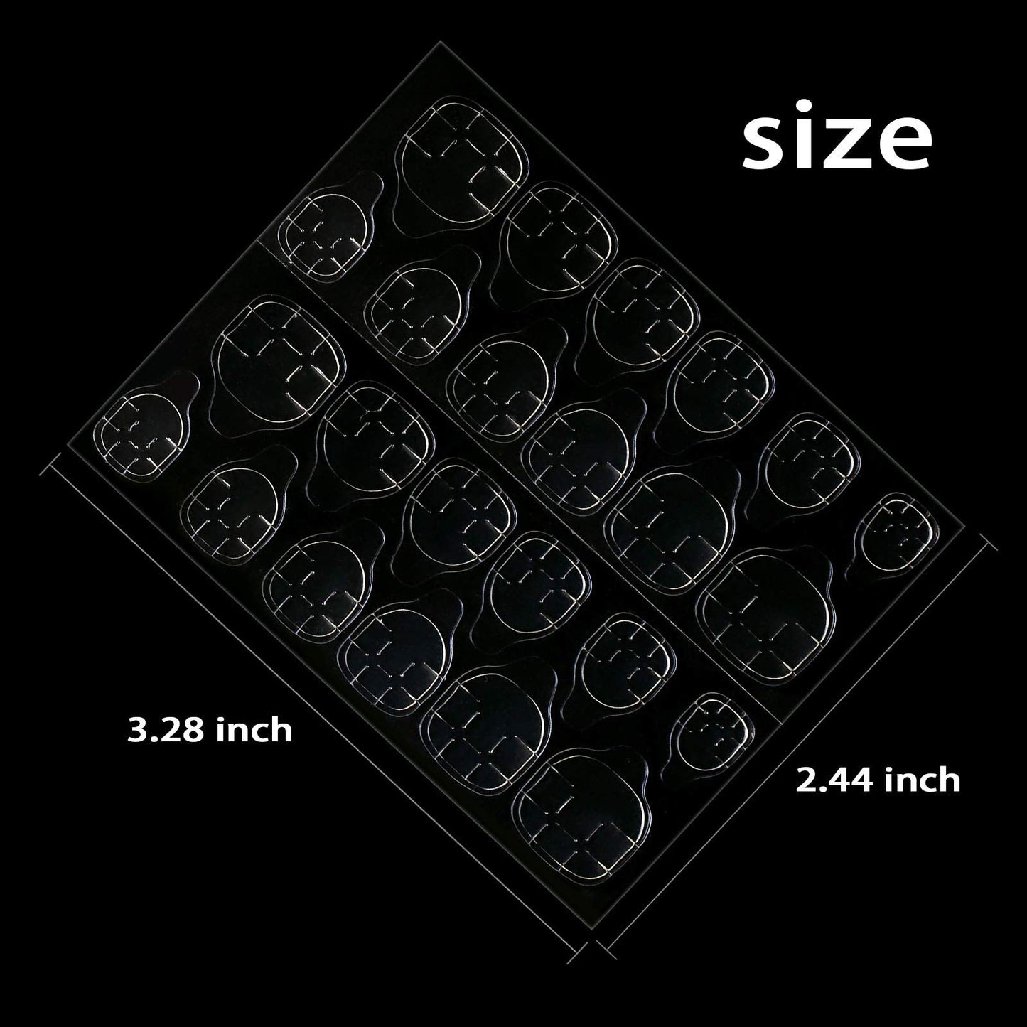 Allstarry 288pcs (12 Sheets) Adhesive Tabs Waterproof Breathable Glue Tabs Double-Sided Nail Jelly Sticker Super Sticky Fake Nail Glue Stickers Transparent Flexible for Manicure
