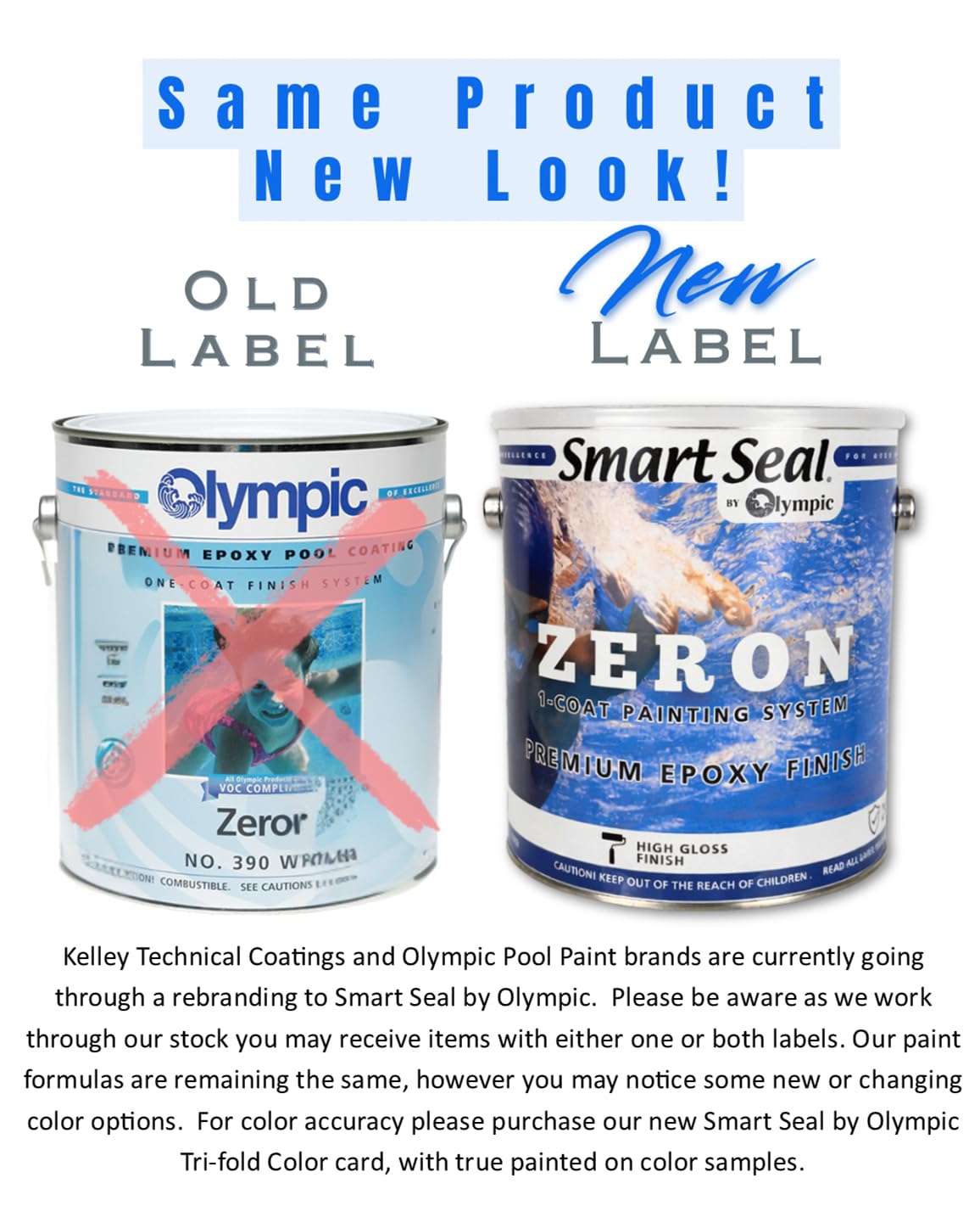 Olympic Pool Paint - Zeron - Bikini Blue - 1 Gallon - two-part epoxy swimming pool paint - one-coat for plaster, fiberglass, steel and aluminum pools.