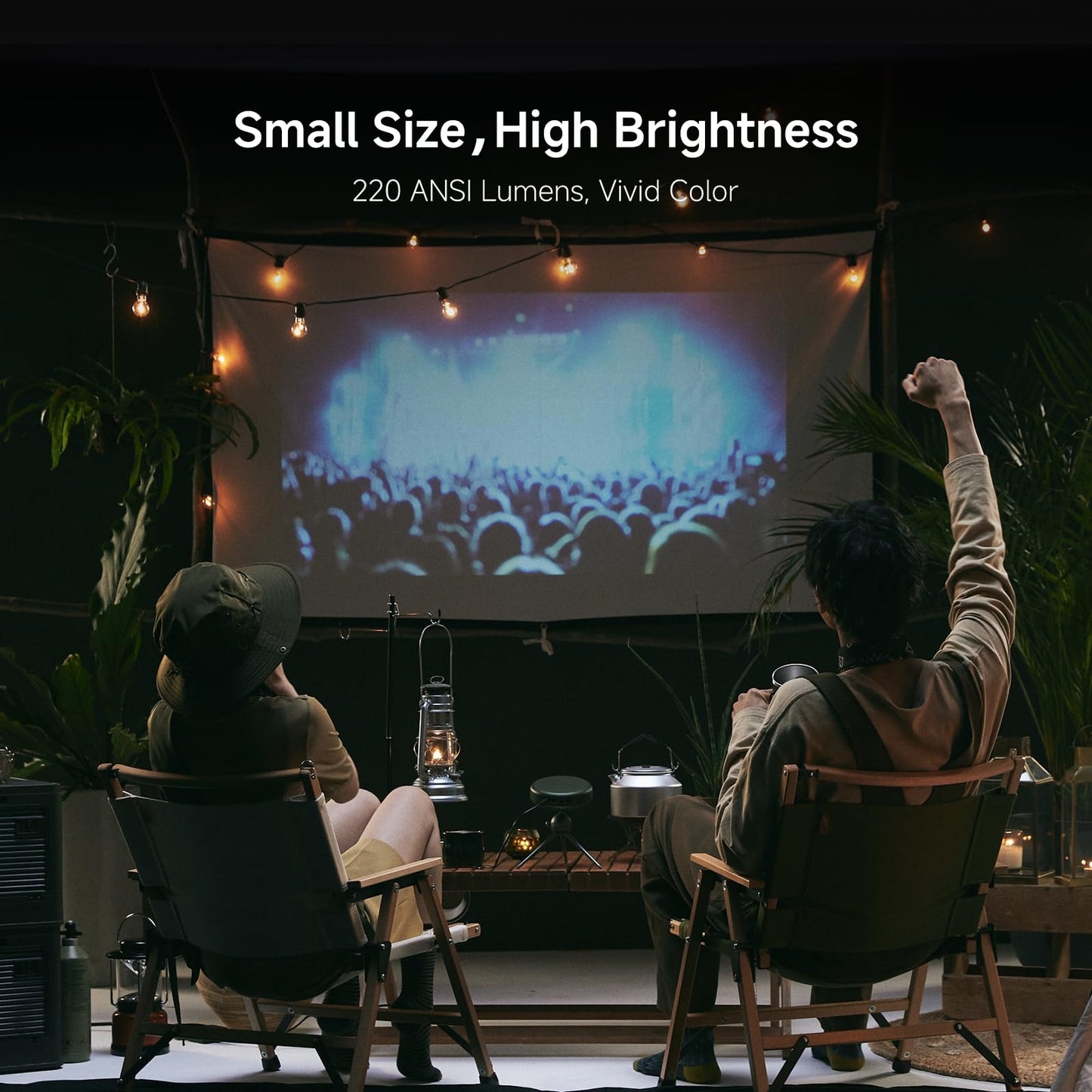 Adget iSpace2 Smart Mini Projector, 1080P Portable Projector with WiFi and Bluetooth, 360° Bluetooth Speaker, Tripod Included, Android 9.0 Rechargeable Pocket Projector for Outdoors Indoor Use (Green)