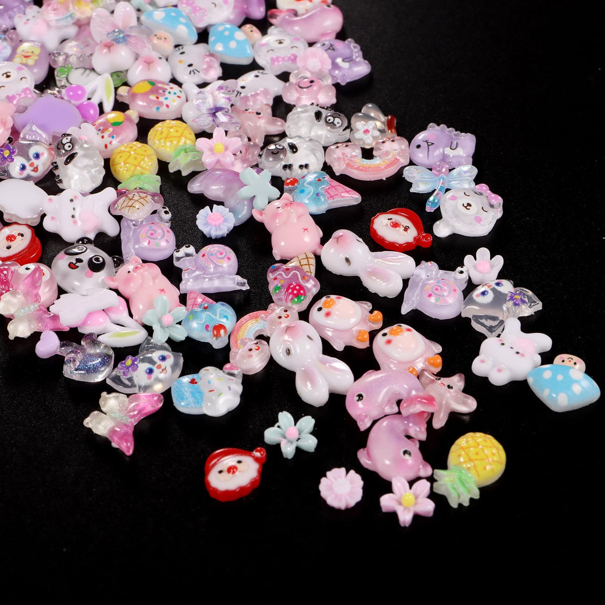 TAMHOO Pack of 250pcs Cute & Sweet 3D Nail Charms for Acrylic Nails, Perfect for Nail Art Decorations & DIY Accessories(Style F)