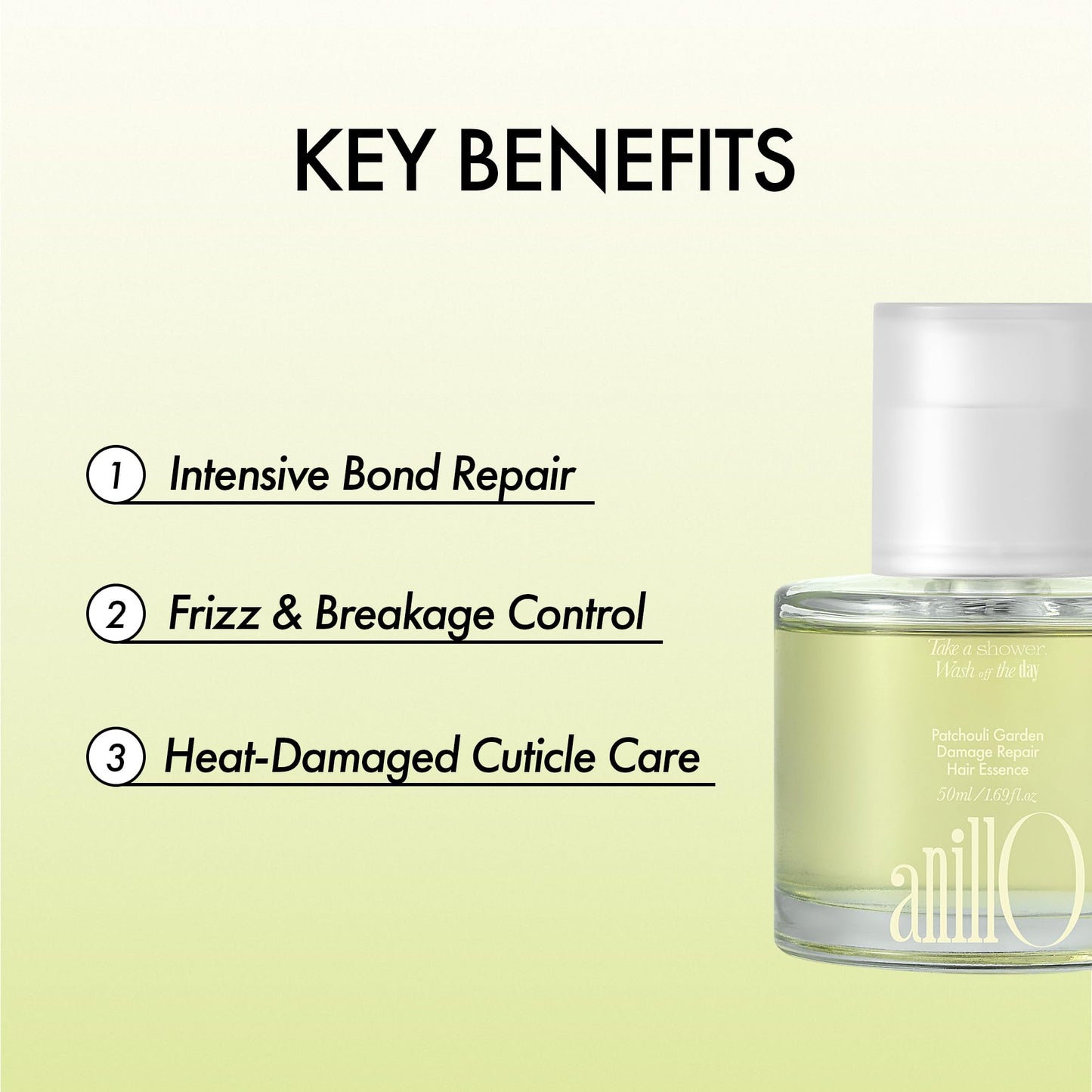 ANILLO Patchouli Garden Damage Repair Hair Essence – Korean Hair Essence Oil for Damaged Hair w/Patchouli Leaf Water, Protein Complex & Amino Acids – Vegan Leave in Hair Serum (50ml / 1.69 fl. Oz)