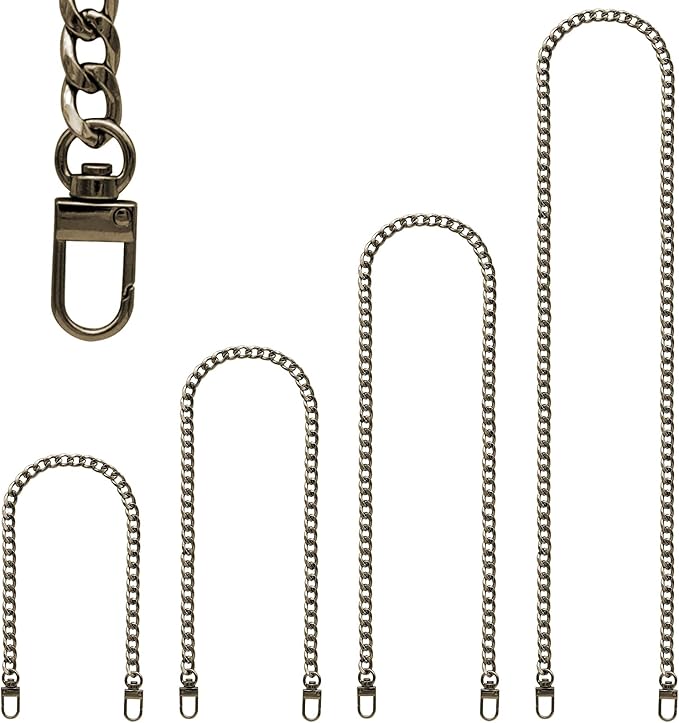 Purse Chain Strap, 4 Pieces Different Sizes Bag Chain Strap, Metal Chain Straps for DIY Purse Handbag Shoulder Crossbody Bag (15.4 Inch, 23.6 Inch, 31.4 Inch, 47.2 Inch) Bronze