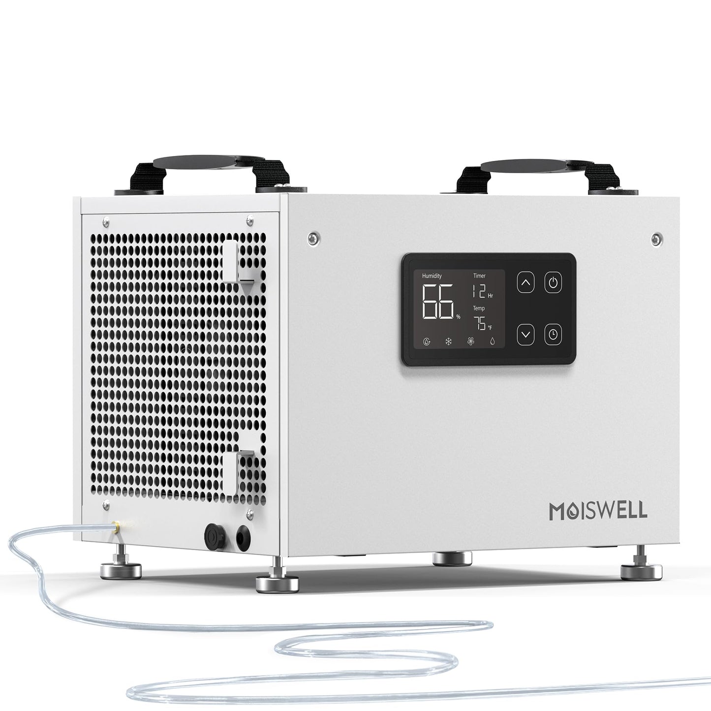 Moiswell 70 Pints Commercial Dehumidifier with Pump Portable Crawl Space Dehumidifier for Basement Energy Star Efficient Certified Compact Dehumidifiers for Home, Auto Defrost, Timer