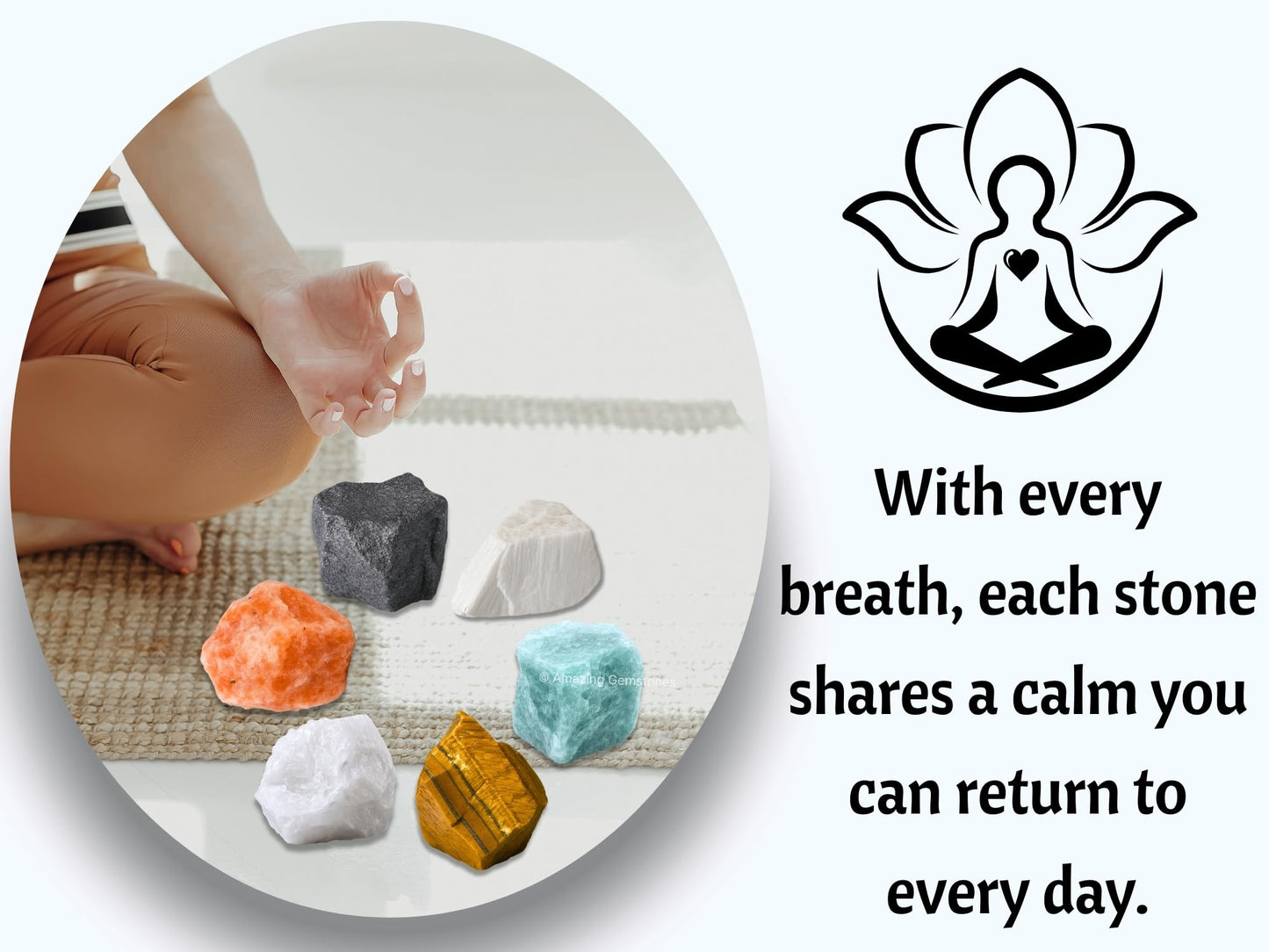 Amazing Gemstone Crystals for Children, Set of 6 Tiger Eye, Aquamarine, Snow Quartz, Hematite, Scolecite and Sunstone Healing Crystals and Stones