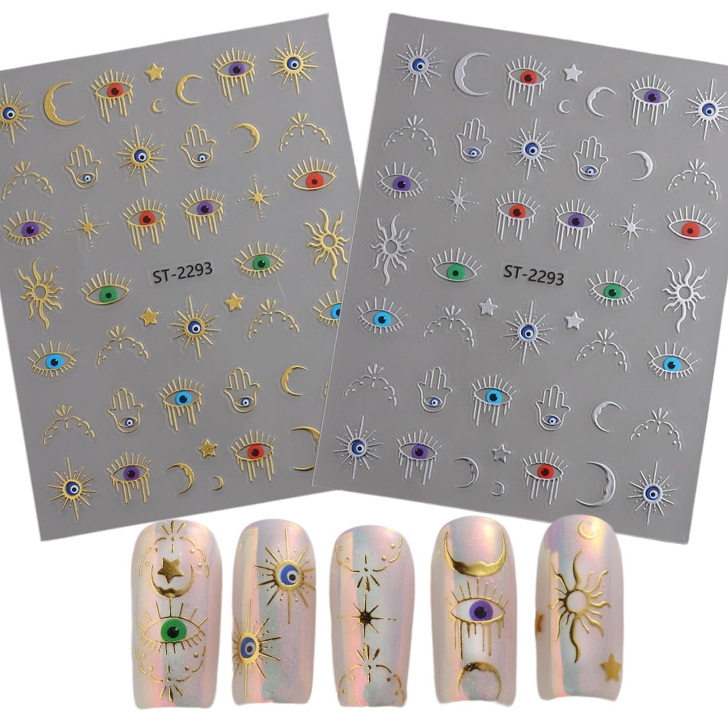 SIMAYKUWA Greek Mythology Nail Stickers - Apollo Sun & Serpent 3D Relief Charms, Metallic Sculpted Nail Art for Cosplay Festival, A Set of 2 Sheets