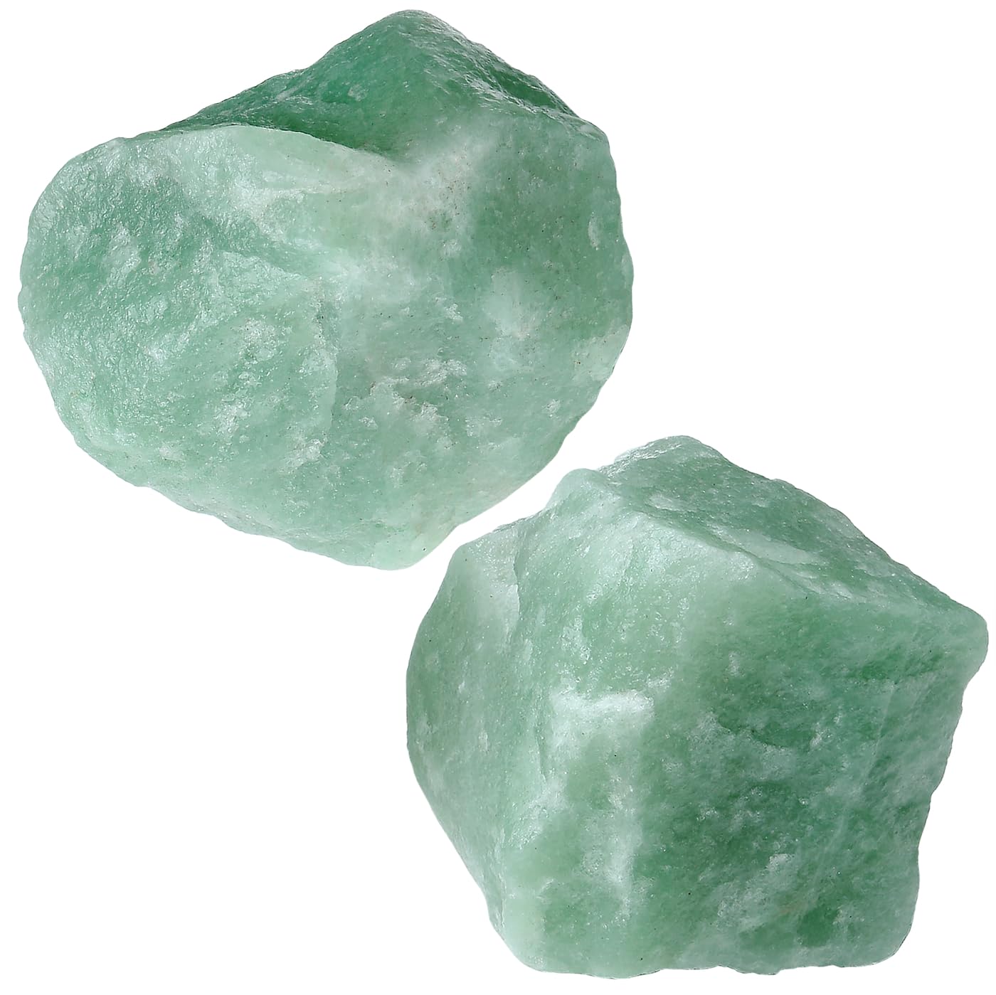 NUKAYAI 2Pcs Green Aventurine 1.8-2.2" Large Raw Crystals Stones Rough Rocks Healing Crystal for Wrapping Wire Wicca Reiki Cabbing Decoration DIY Polishing Natural Green Aventurine Rock Gifts