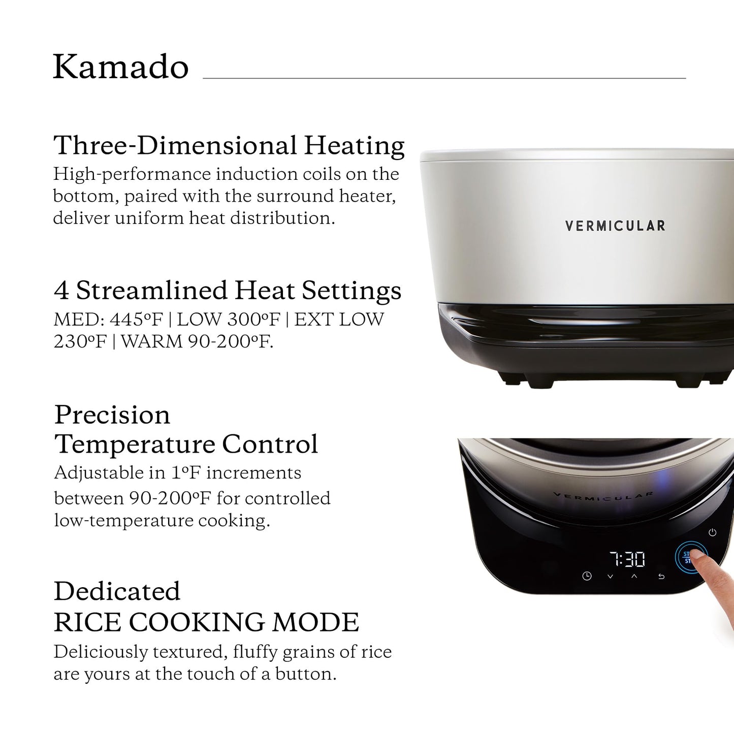 Vermicular Musui–Kamado (RICEPOT) | Cast Iron Induction Cooker | Precision Multicooker | Japanese Rice Cooker | Slow Cooker | Non-Toxic Enameled Cast Iron Pot | Sea Salt | US Model (120V)