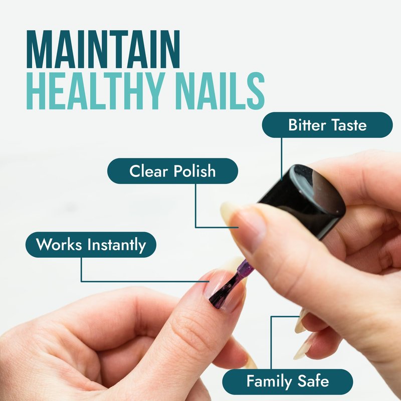 Stop Nail Biting Treatment for Kids & Adults – Bitter Taste No-Bite Nail Polish, Thumb Sucking Deterrent, Non-Toxic Safe Formula, Supports Healthy Nail Growth – 0.5 fl oz