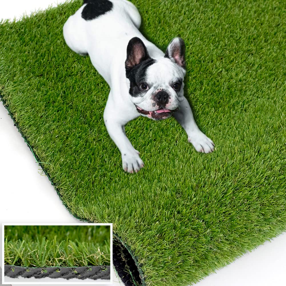 SUWUYUE Artificial Grass Outdoor Turf, 6 x 10 FT 0.8" Thick Fake Grass Rug Realistic Synthetic Grass Carprt Decor Soft Astroturf Mat for Patio Backyard Garden Balcony