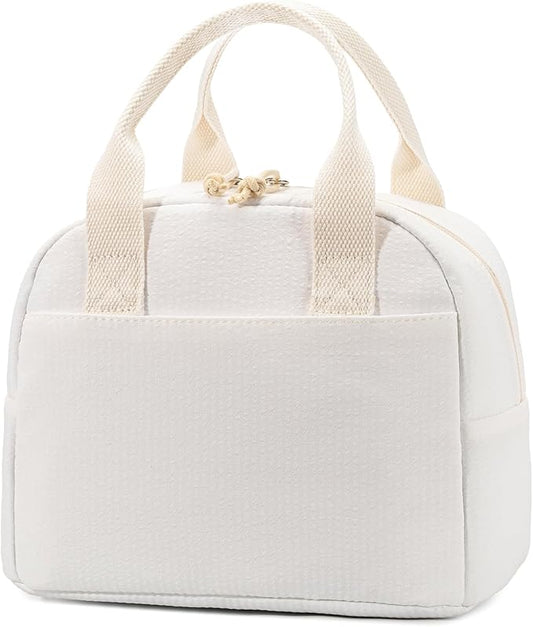 LOVELYWIND Insulated Lunch Bag for Women, Reusable Striped Lunch Box Cooler Bag with Large Capacity, Durable Lunch Tote for Work