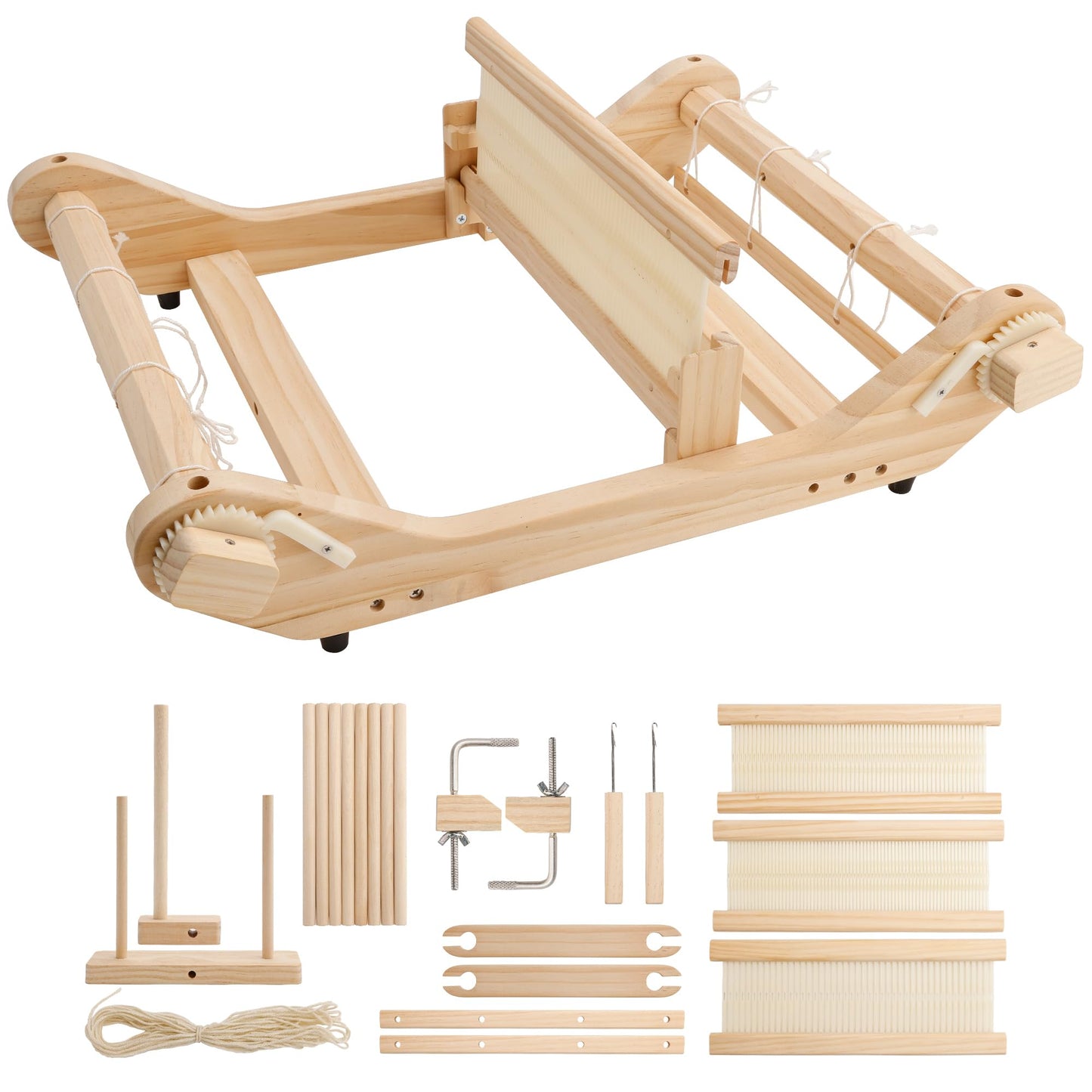 WILLOWDALE 12 Inches Rigid Heddle Loom, Weaving Loom Kit with Shed Stick, Wooden Multi-Craft Weaving Loom for Adults, Threads Warping Frame with Pegs and Yarn Stand, Frame Loom for Beginner