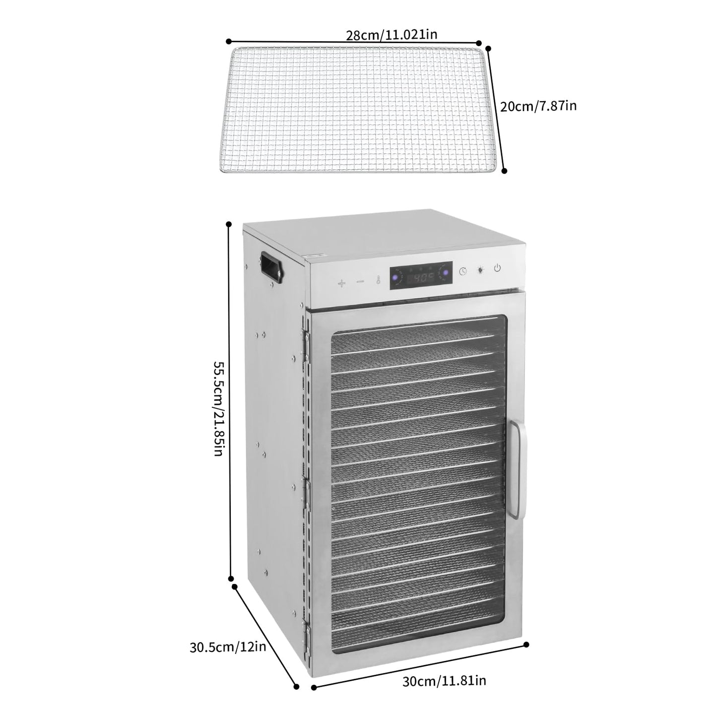Commercial Dehydrator Large Dehydrators for Food and Jerky, 800W 18 Trays Commercial Electric Food Dehydrator Machine Stainless Steel Meat Dehydrator Fruit Dryer, 86℉-194℉ & 24Hour Timer