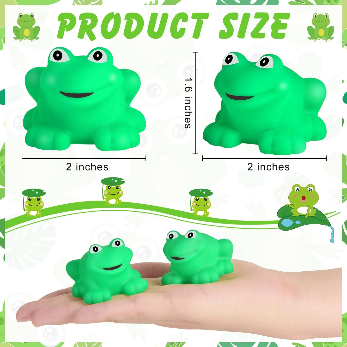 Mototo 120 PCS Rubber Frogs Little Squeaky Frogs Float Bath Toy Green Shower Swimming Bathtub Toy Easter Egg Stuffer for Hyundai Santa Cruz Jeep Game Prize Froggy Birthday Party Classroom School Decor