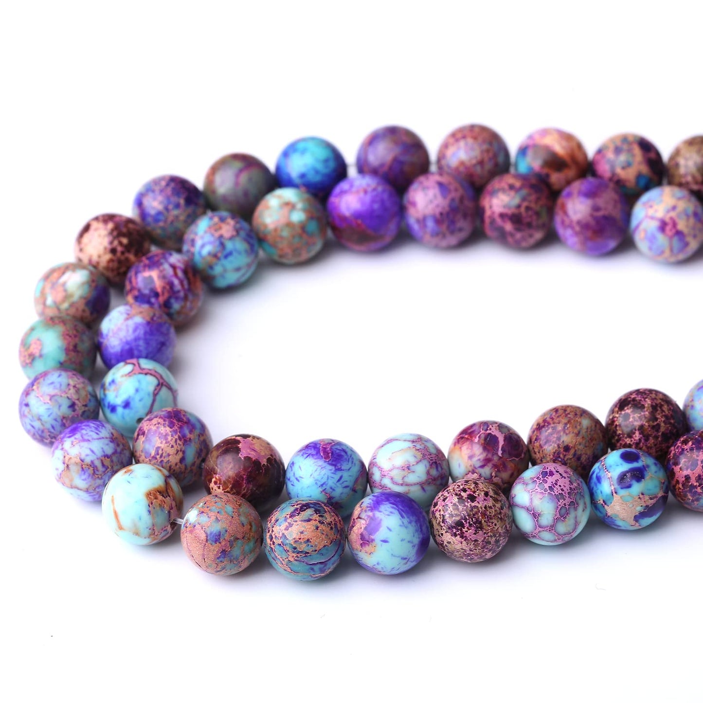 36PCS 10MM Natural Galaxy Sea Sediment Jasper Stone Beads Energy Healing Beads for DIY Jewelry Bracelet Necklace Making for Jewelry Making15Inch