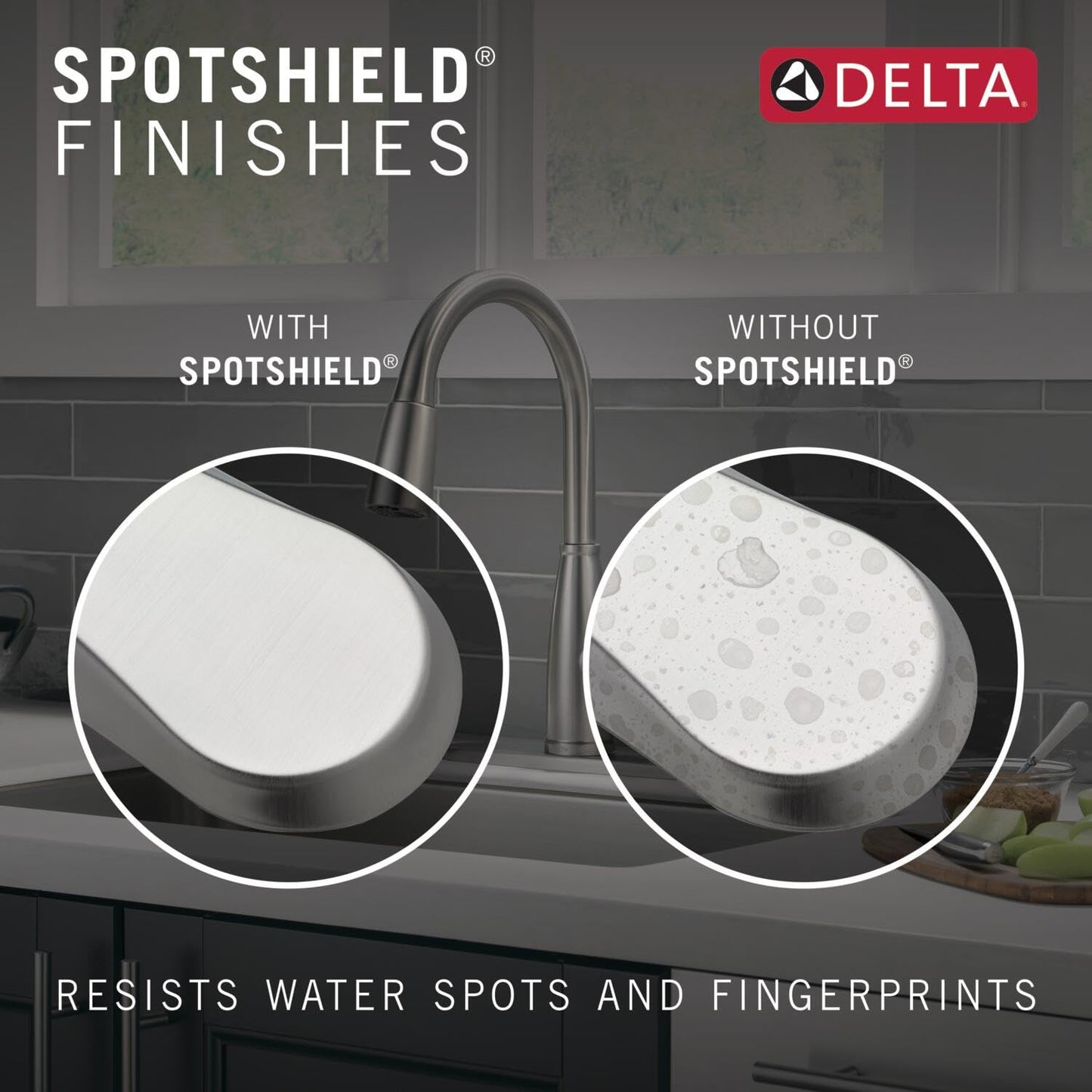 Delta Lenta Touchless Kitchen Faucet with Touch Technology, Brushed Nickel Kitchen Sink Faucet with Pull Down Sprayer, Single Hole, SpotShield 19802TLZ-SP-DST