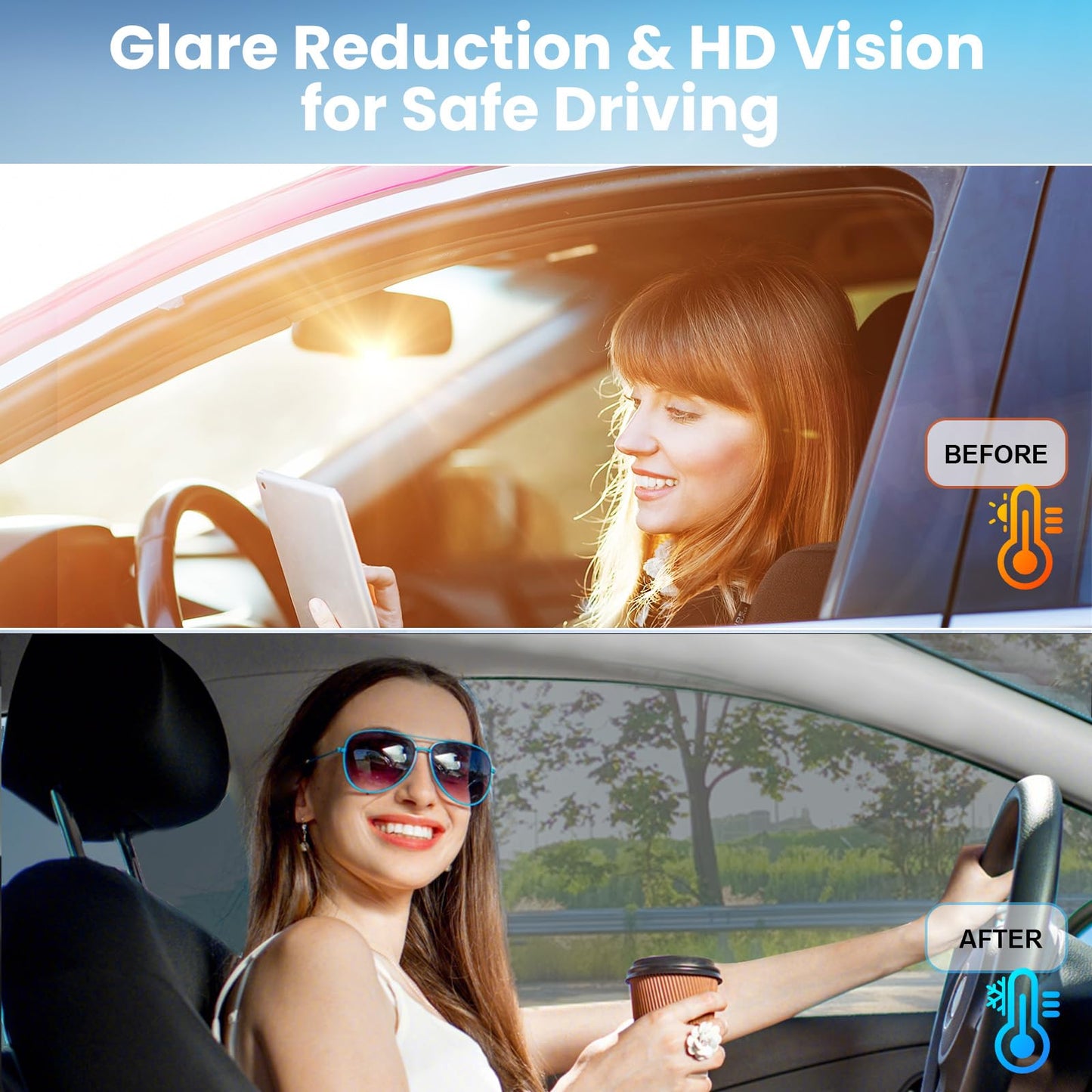 LuxeShade Car Window Tint 35% VLT 36" in x 100'Ft Nano Ceramic Window Tint Roll, 2 Ply Automotive Window Tint Privacy Film for Car Sun Protection, UV & Heat Blocking and Scratch Resistant