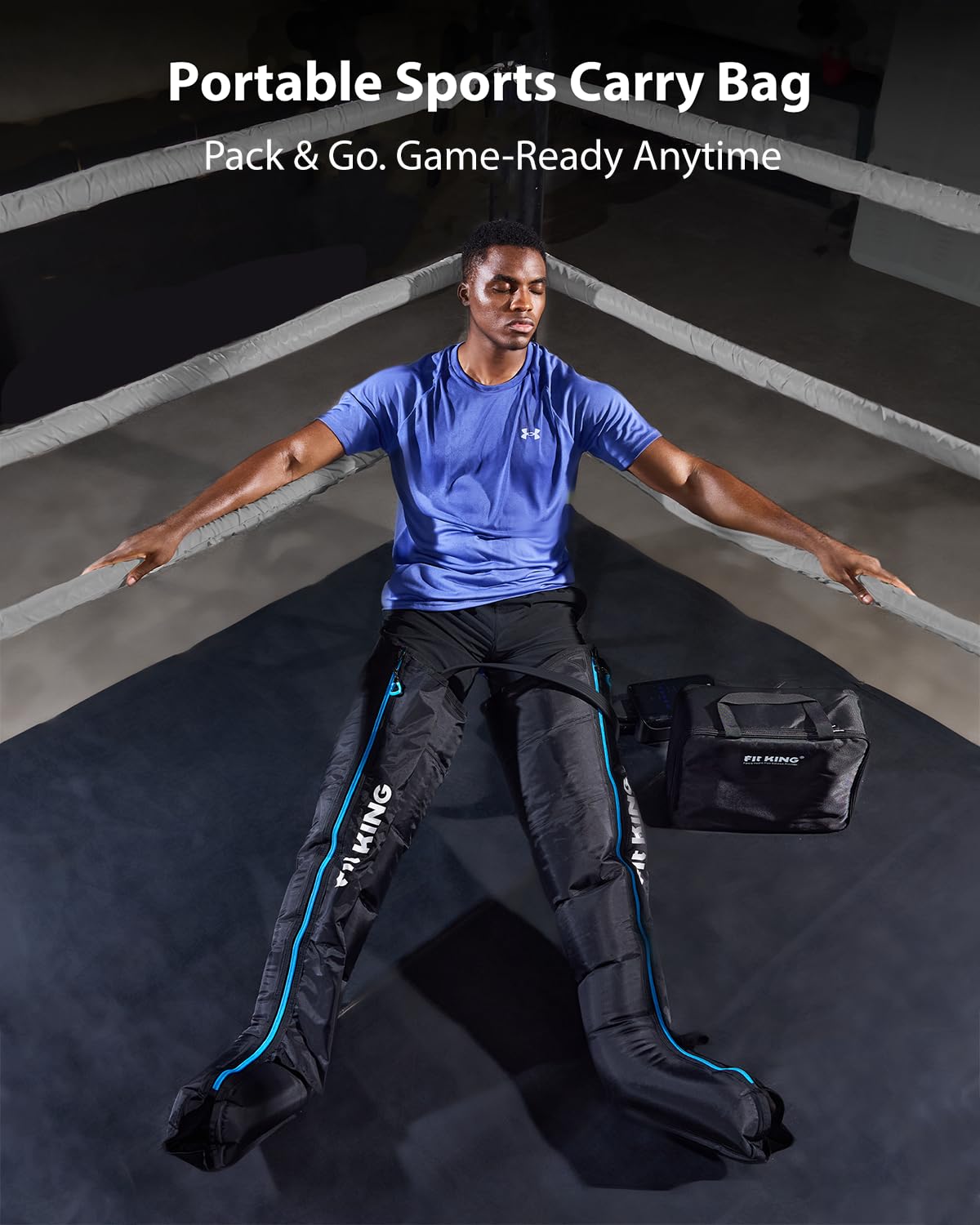 FIT KING Upgraded Leg Massager Recovery Boots, Professional Air Compression Recovery System for Circulation & Athlete-Level Fast Recovery, Cordless Rechargeable Compression Boots (Medium)