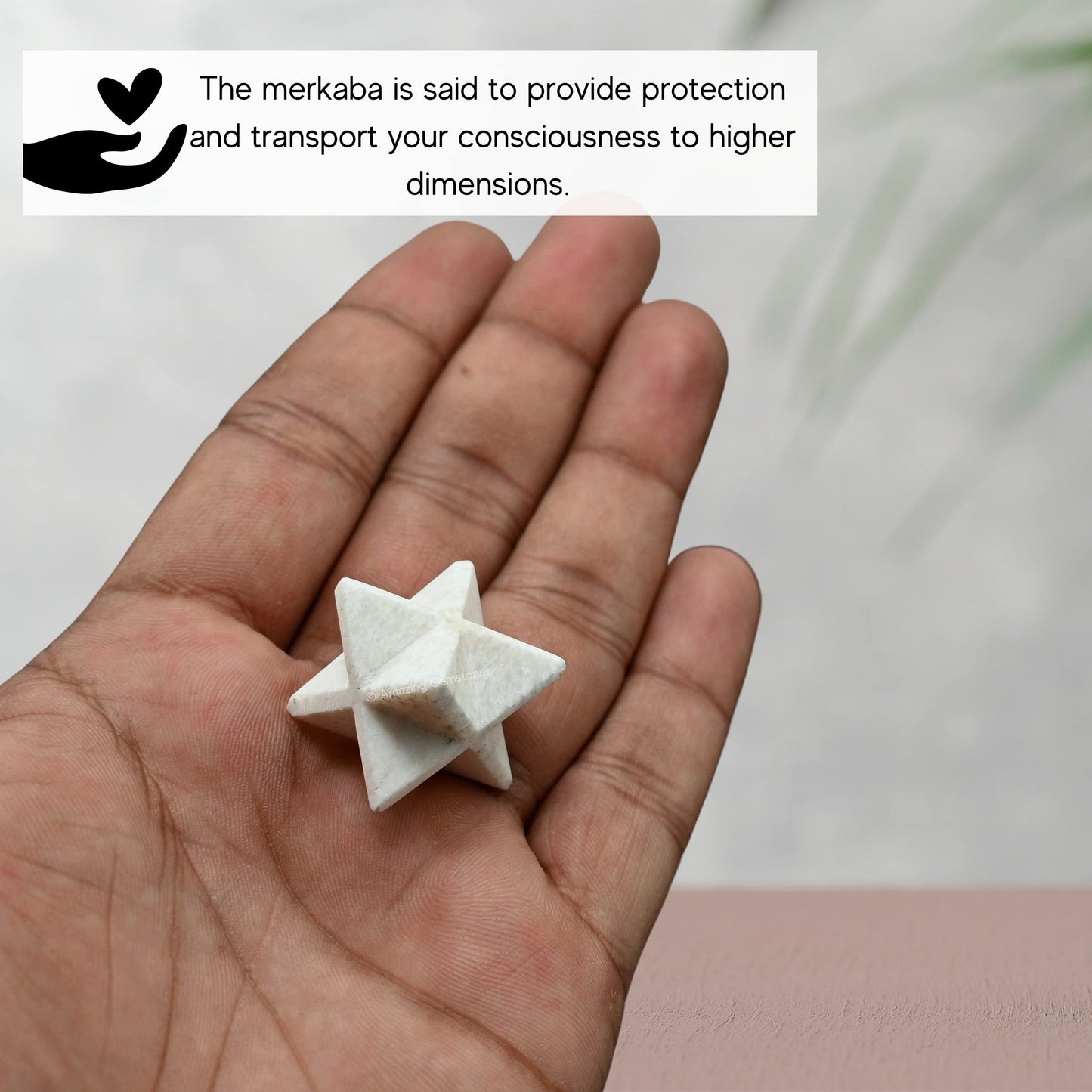 Amazing Gemstone Snow Quartz Merkaba Crystal - 0.75 Inches Metaphysical Merkaba Star for Meditation - Energetic Tetrahedron Crystal and Healing Stones and Healing (15-20mm)