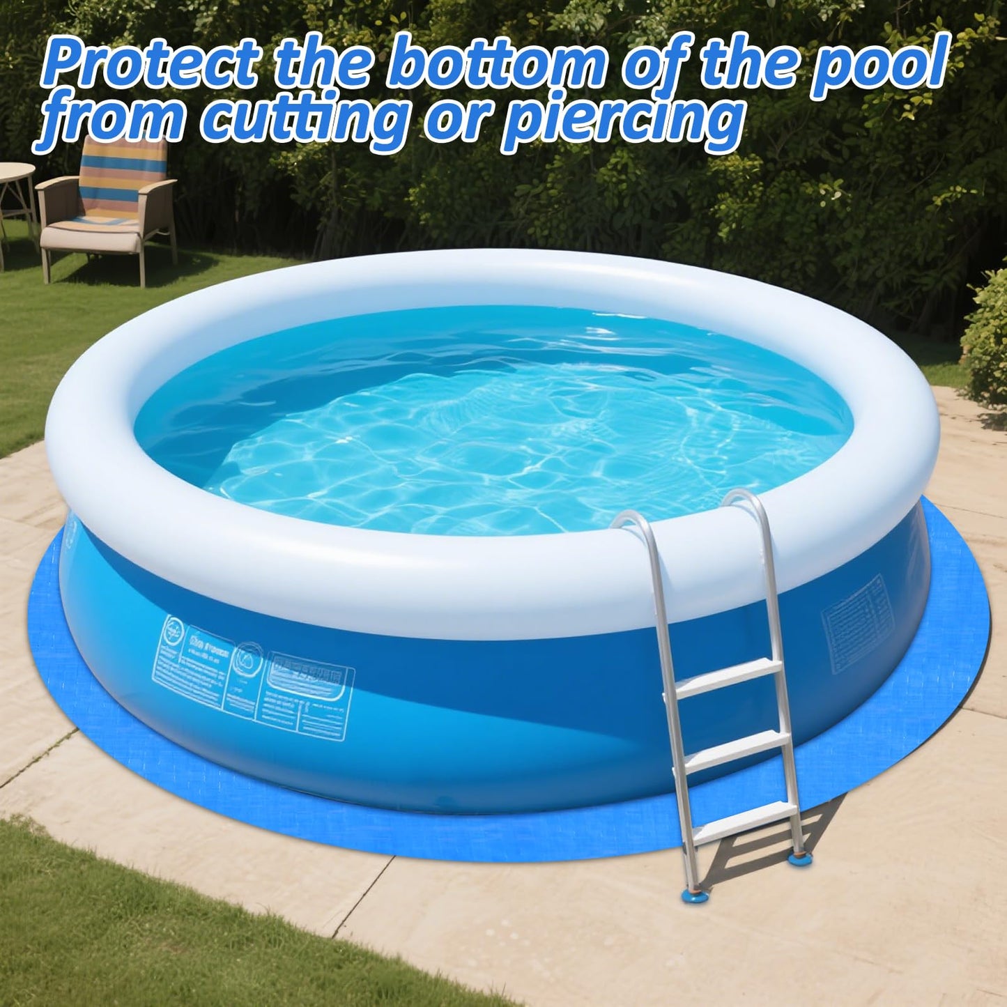 YEXEXINM 13.1Ft Round Pool Ground Cloths Swimming Pool Ground Cloth,Round Pool Liner Pad for 12ft Above Ground Swimming Pool,Heavy Duty Pool Ground Mat Protector to Prevent Puncture Pool Ground Tarp