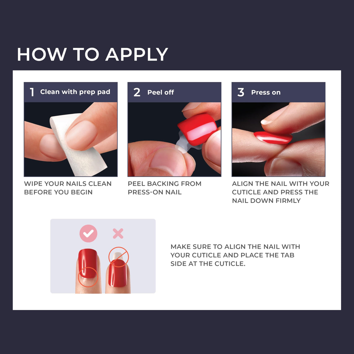 KISS imPRESS No Glue Mani Press On Nails, Design, 'Adore You', Red, Short Size, Squoval Shape, Includes 30 Nails, Prep Pad, Instructions Sheet, 1 Manicure Stick, 1 Mini File (Pack of 2)