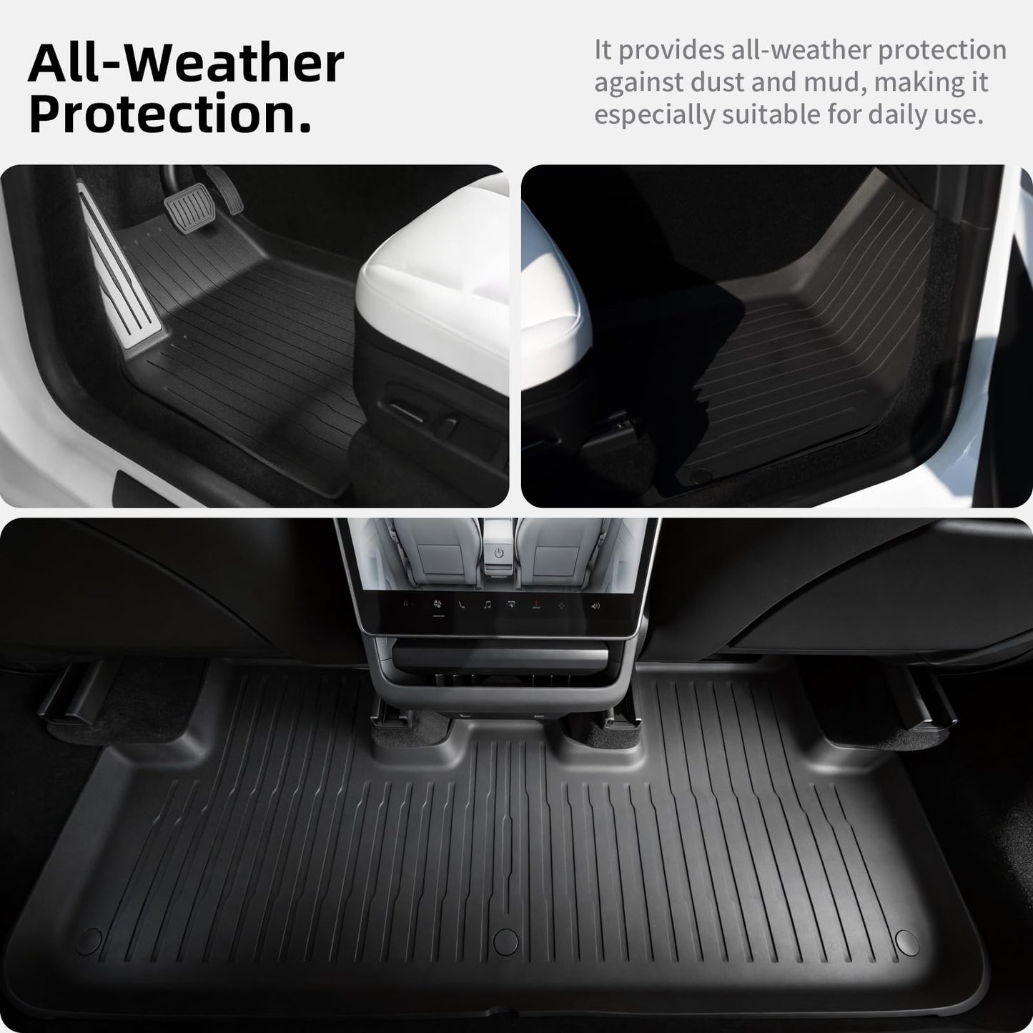 CYBERBEANS 6 Pcs Liners for Tesla Model Y Juniper Accessories New 2025 2026(Not Fit Standard) All Weather Floor Mats Front Frunk Rear Trunk Mats Cargo Liner TPE Anti-Slip 5-Seater