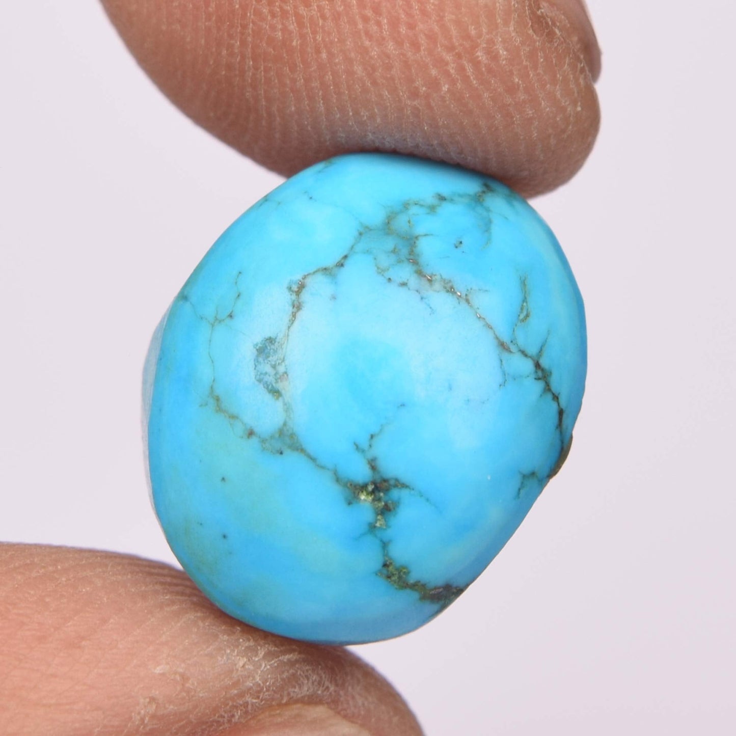 A Grade Blue Turquoise 10.50 Ct Oval Cabochon Blue Turquoise, Opaque Turquoise Jewelry Making Stone