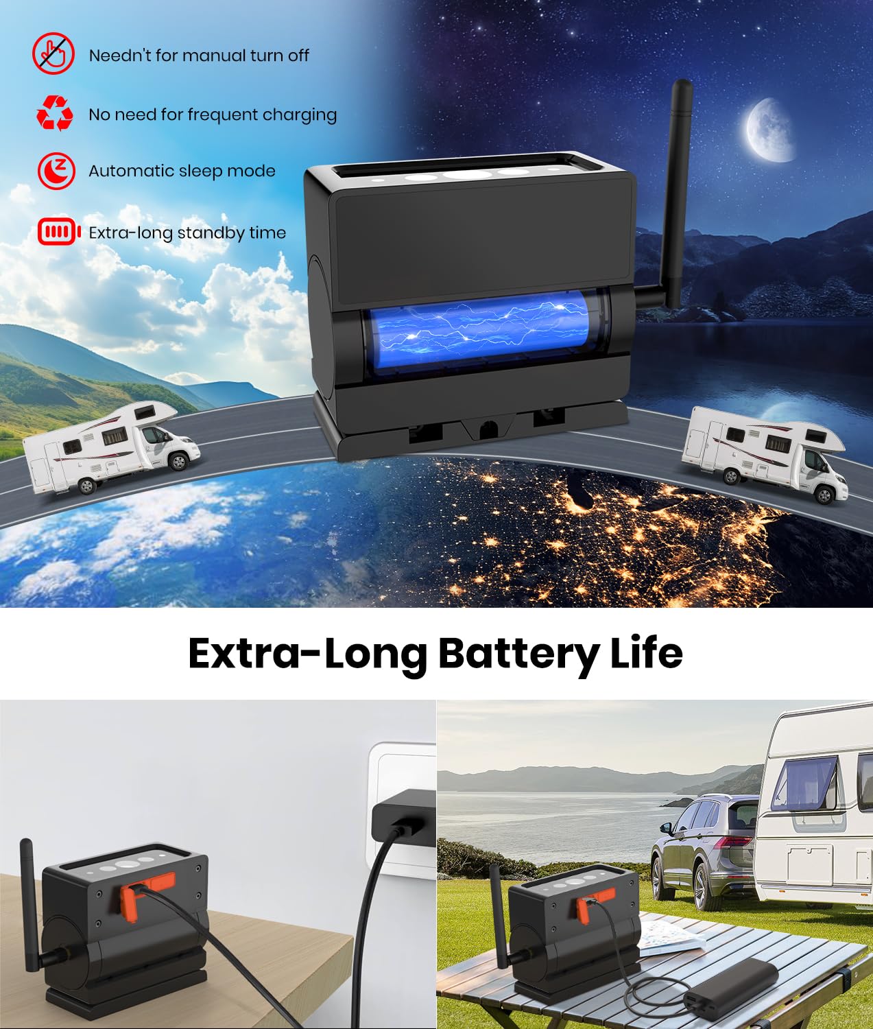 AUTO VOX Wireless Backup Camera Magnetic:Portable No Wiring 1 Min Install Trailer Hitch Camera,2-Channel HD 1080P Car Monitor & IR Night Vision Back Up Camera Systems for Truck,RV (5 inch)